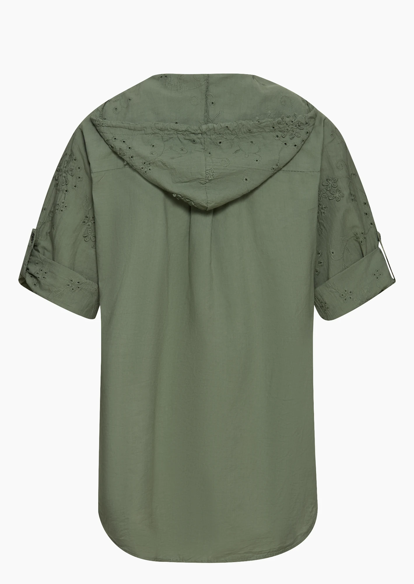 Bluse mit Lochstickerei, khaki