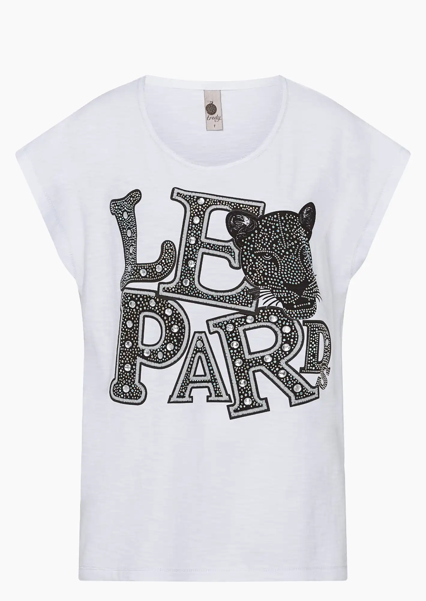 Shirt 'Leopards', weiß