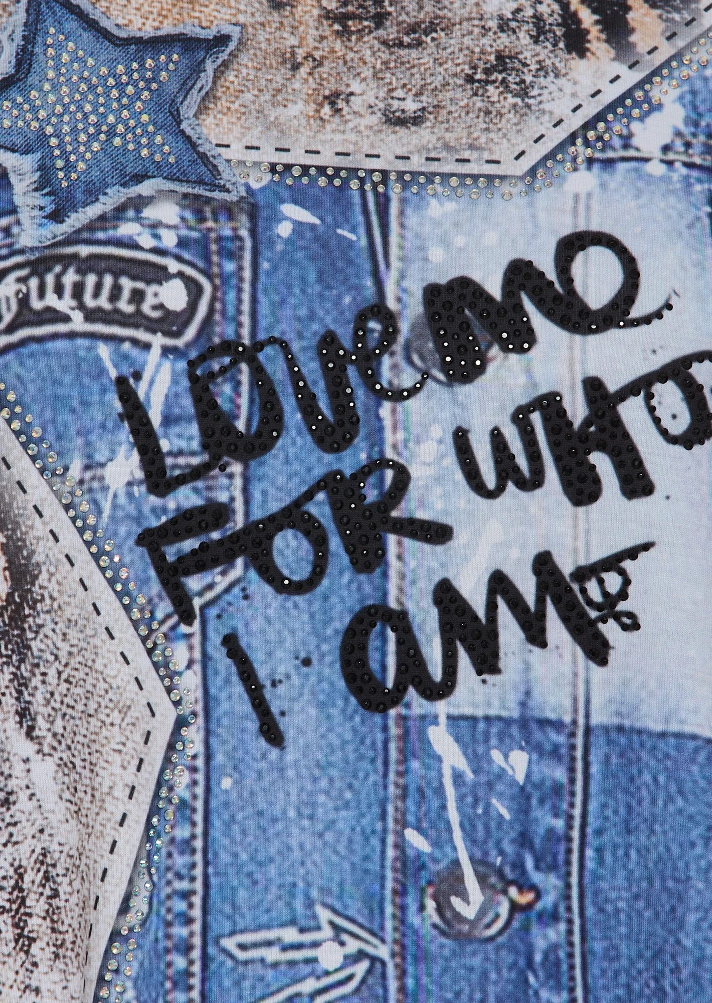 Shirt 'love me', denim 