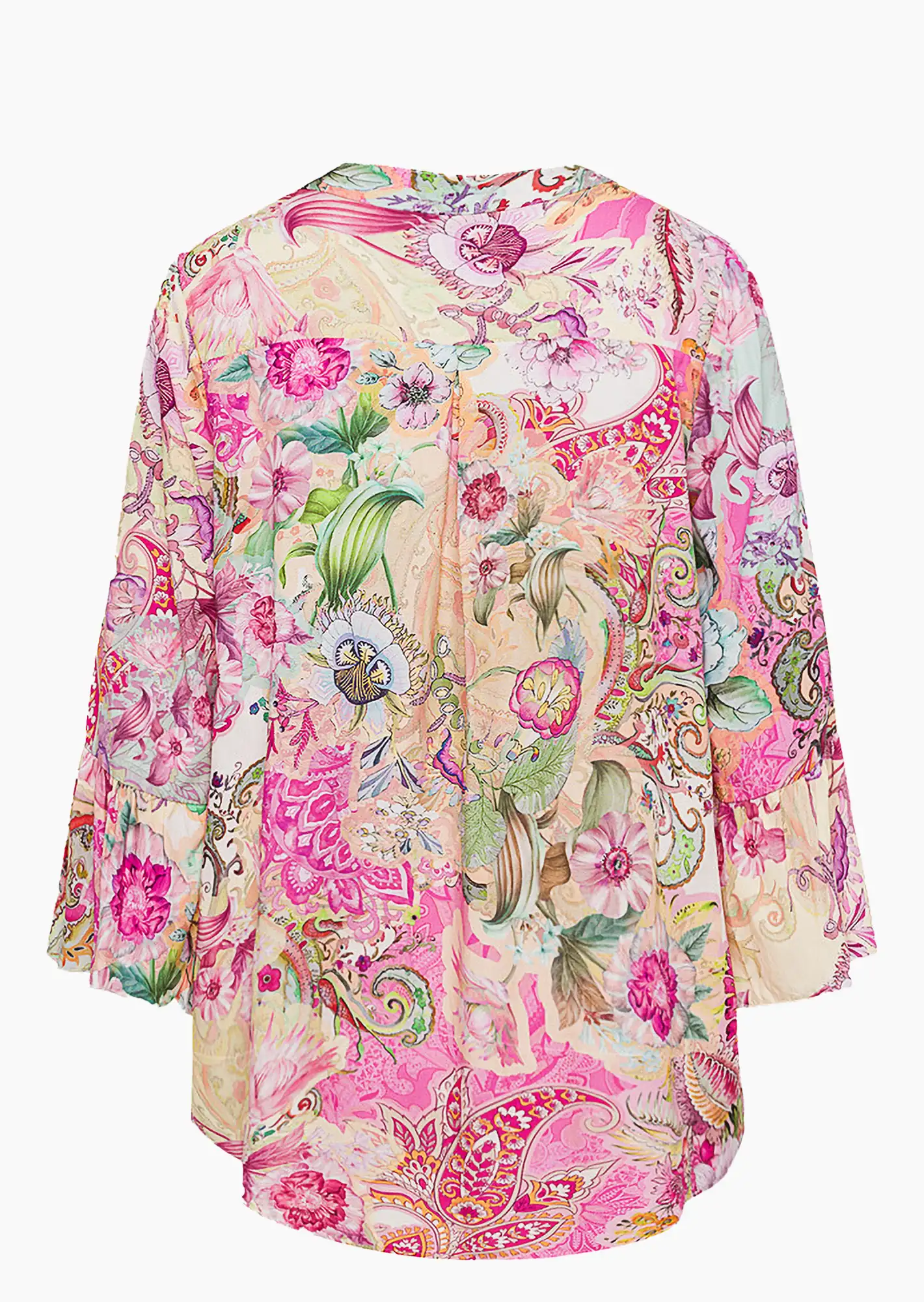 Bluse im floralen Alloverprint, pink