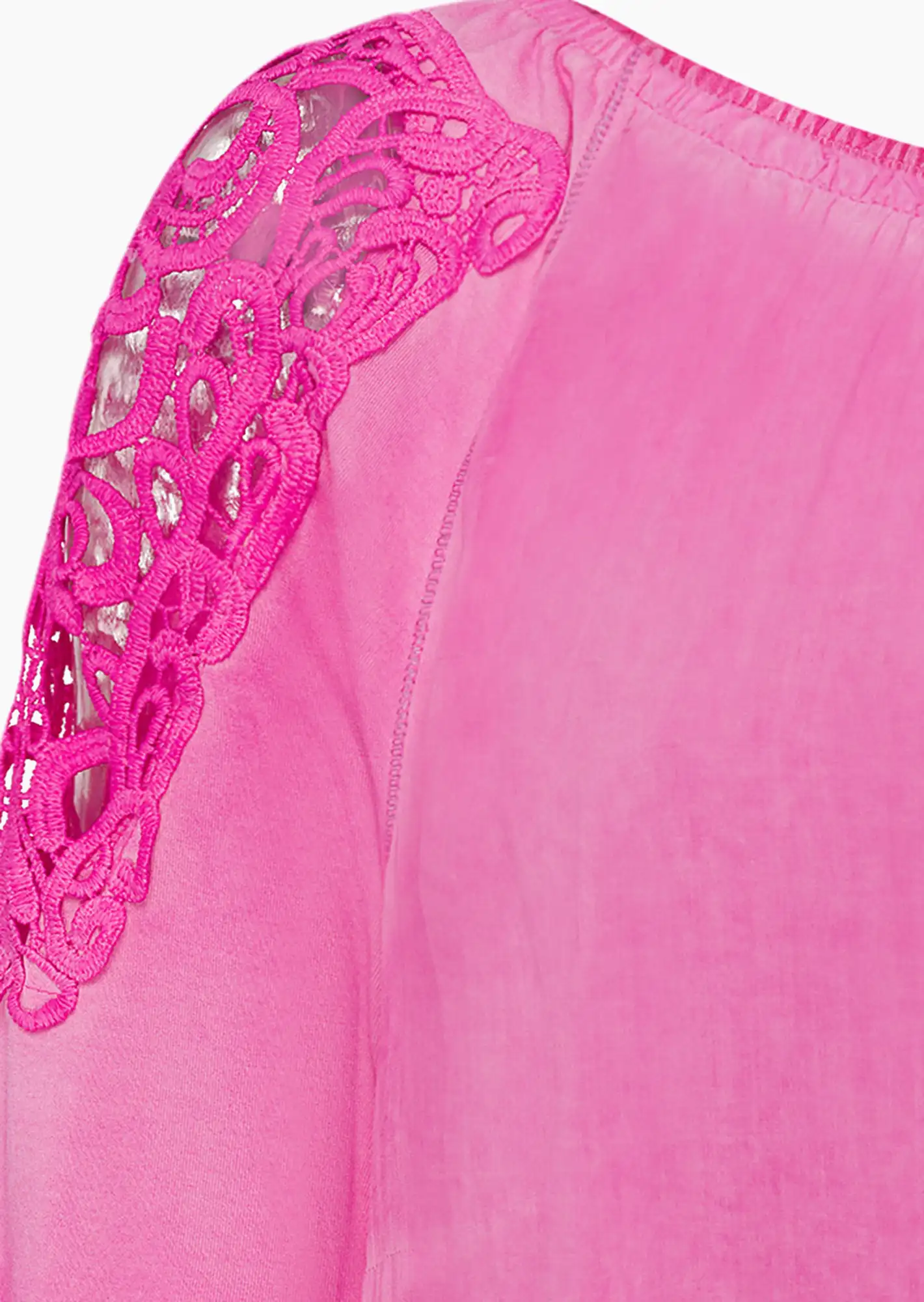 Shirt mit Spitze, pink fluro