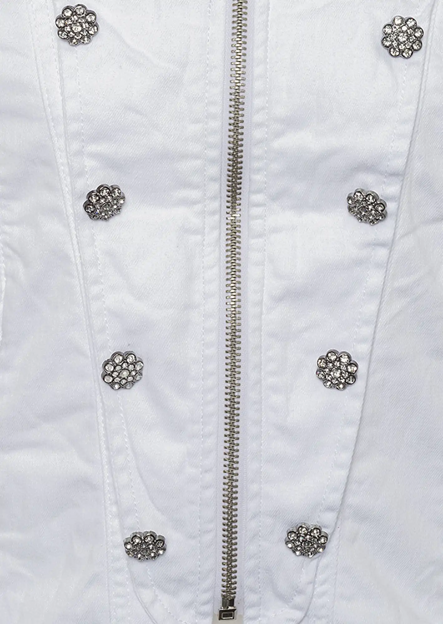Jeansjacke im Military-Style, weiß