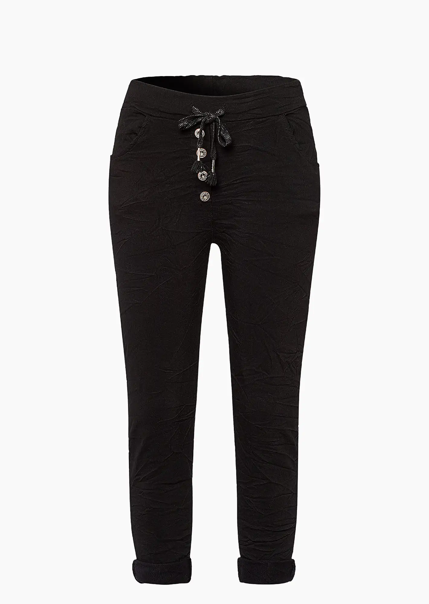 Joggpants mit Knopfleiste, schwarz