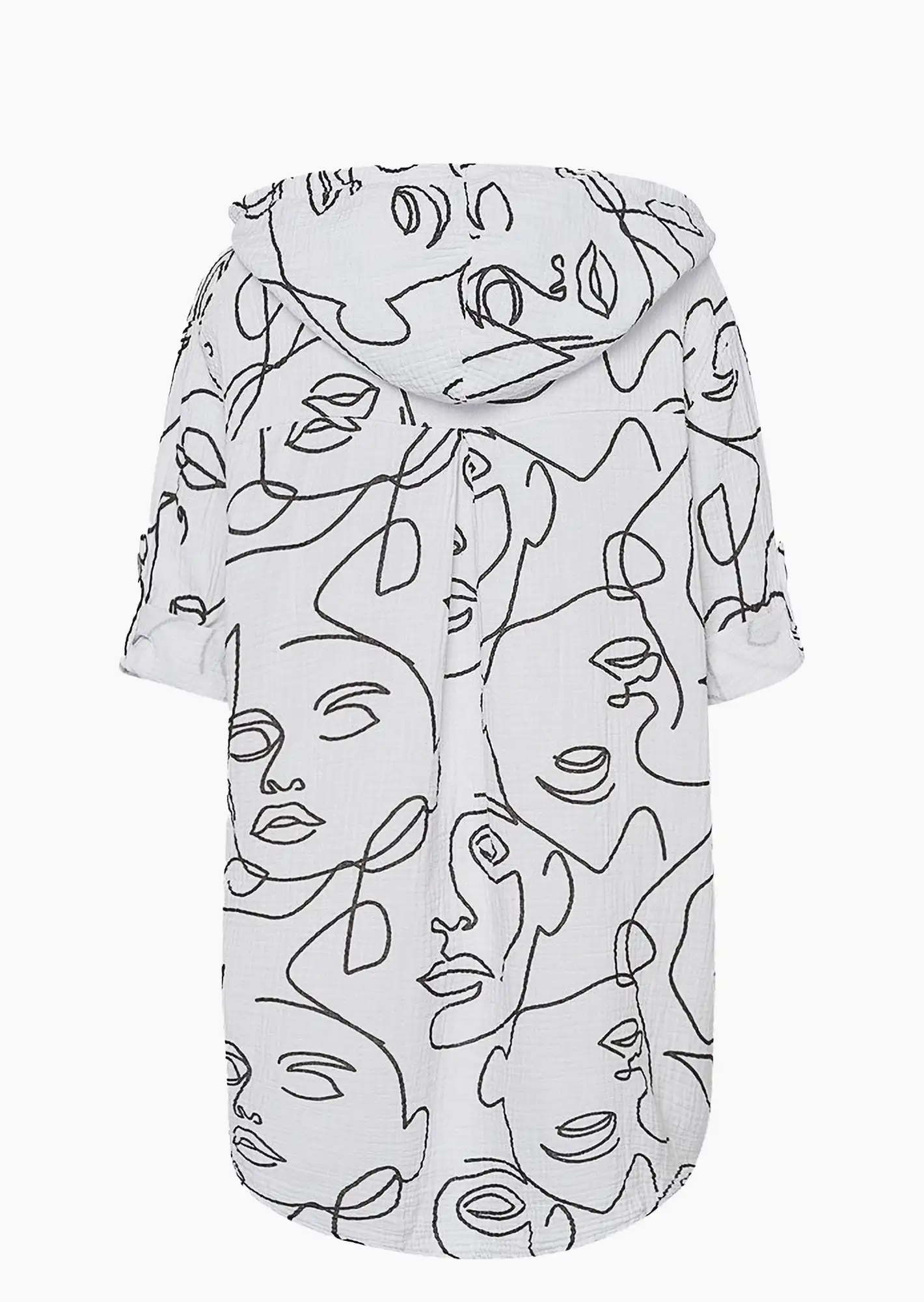 Musselin-Bluse, schwarz-weiß