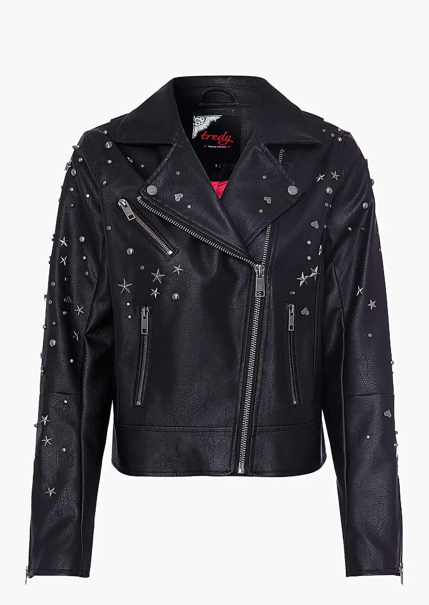 Jacke in Leder-Optik, schwarz