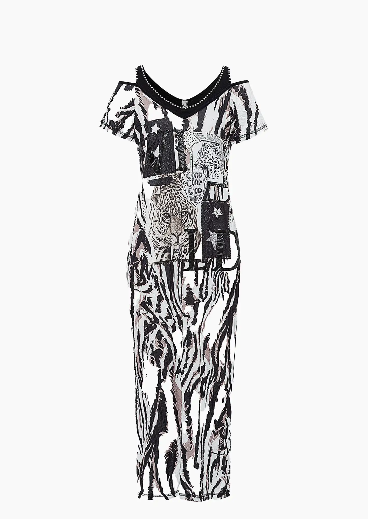 Kleid, schwarz-weiß