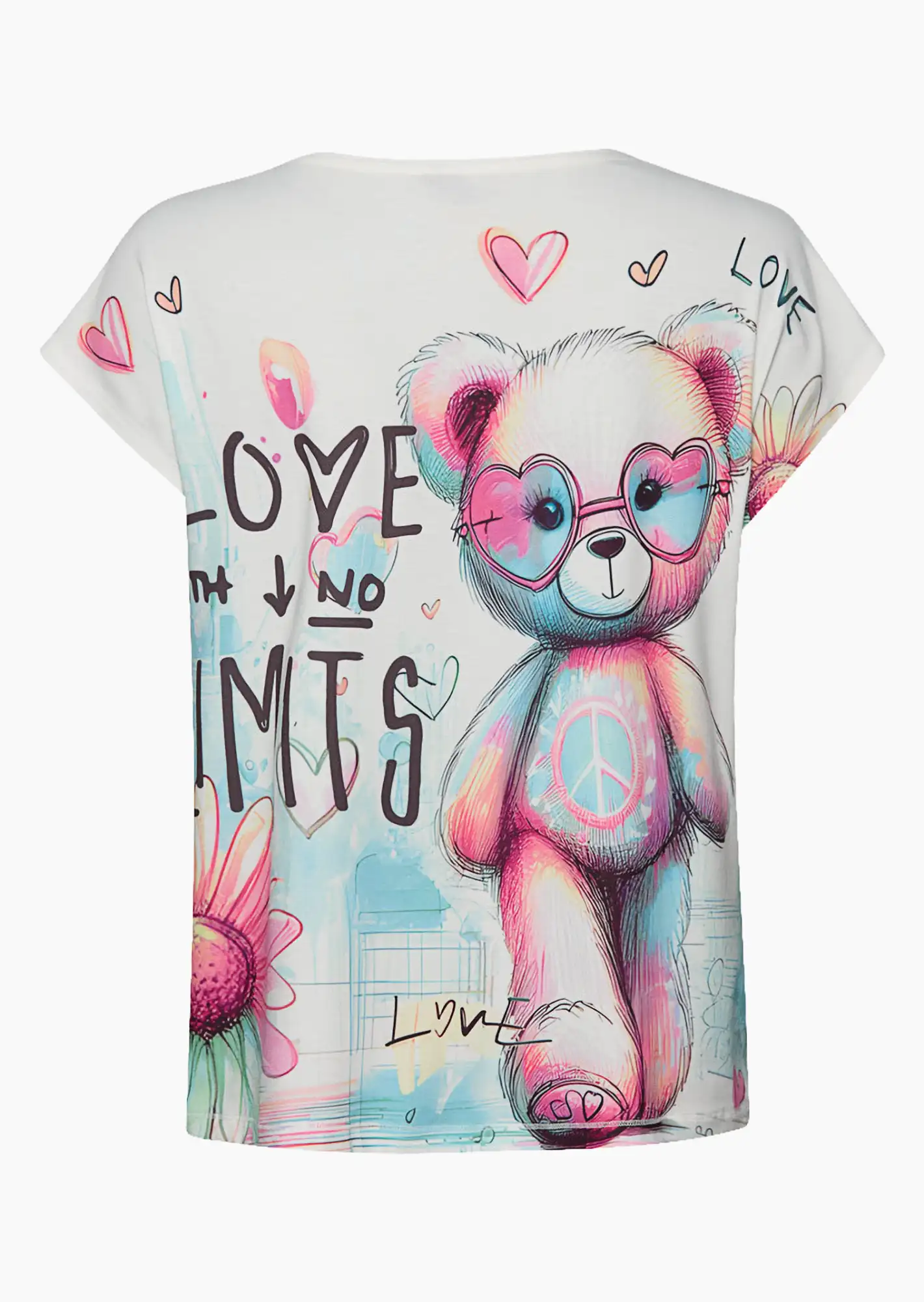 Shirt 'Peace & Bear', offwhite