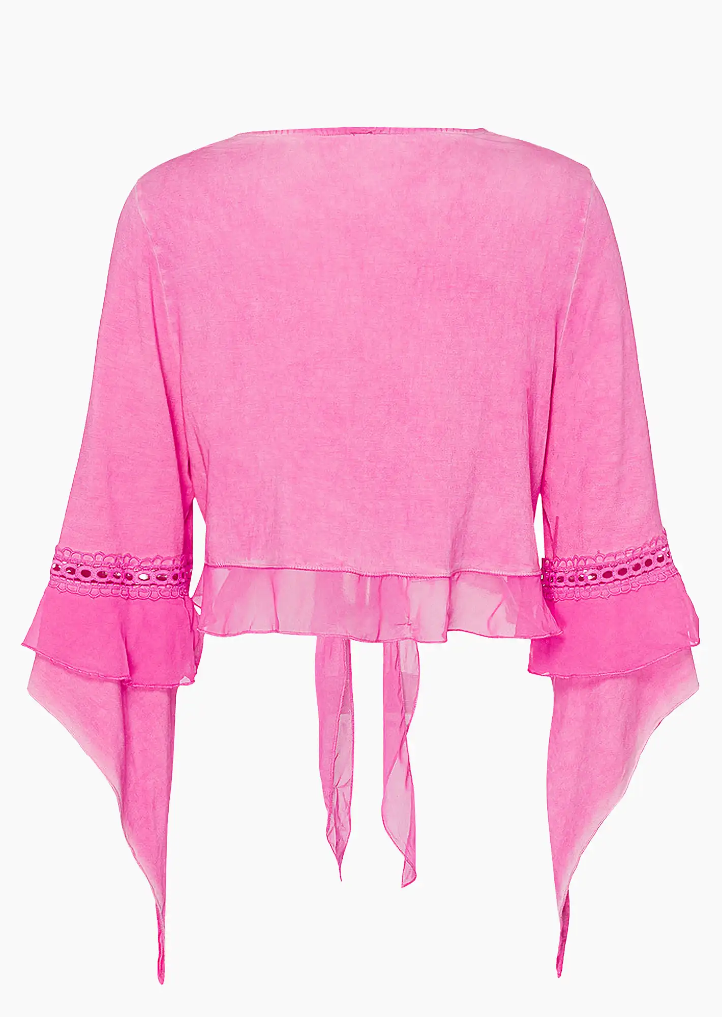 Shirtjacke mit Schalkragen, pink fluro