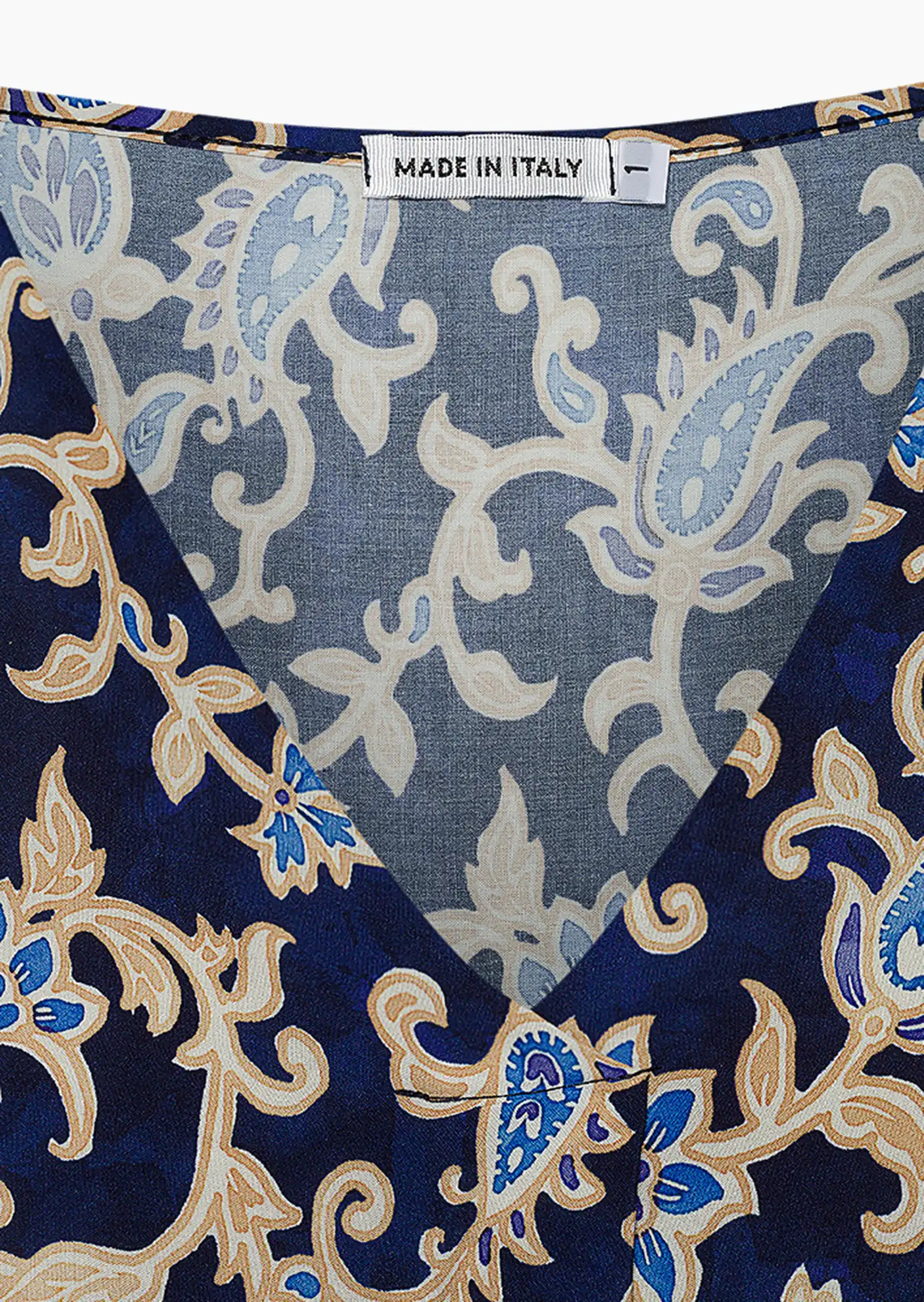 Blusentop im Alloverprint, navy