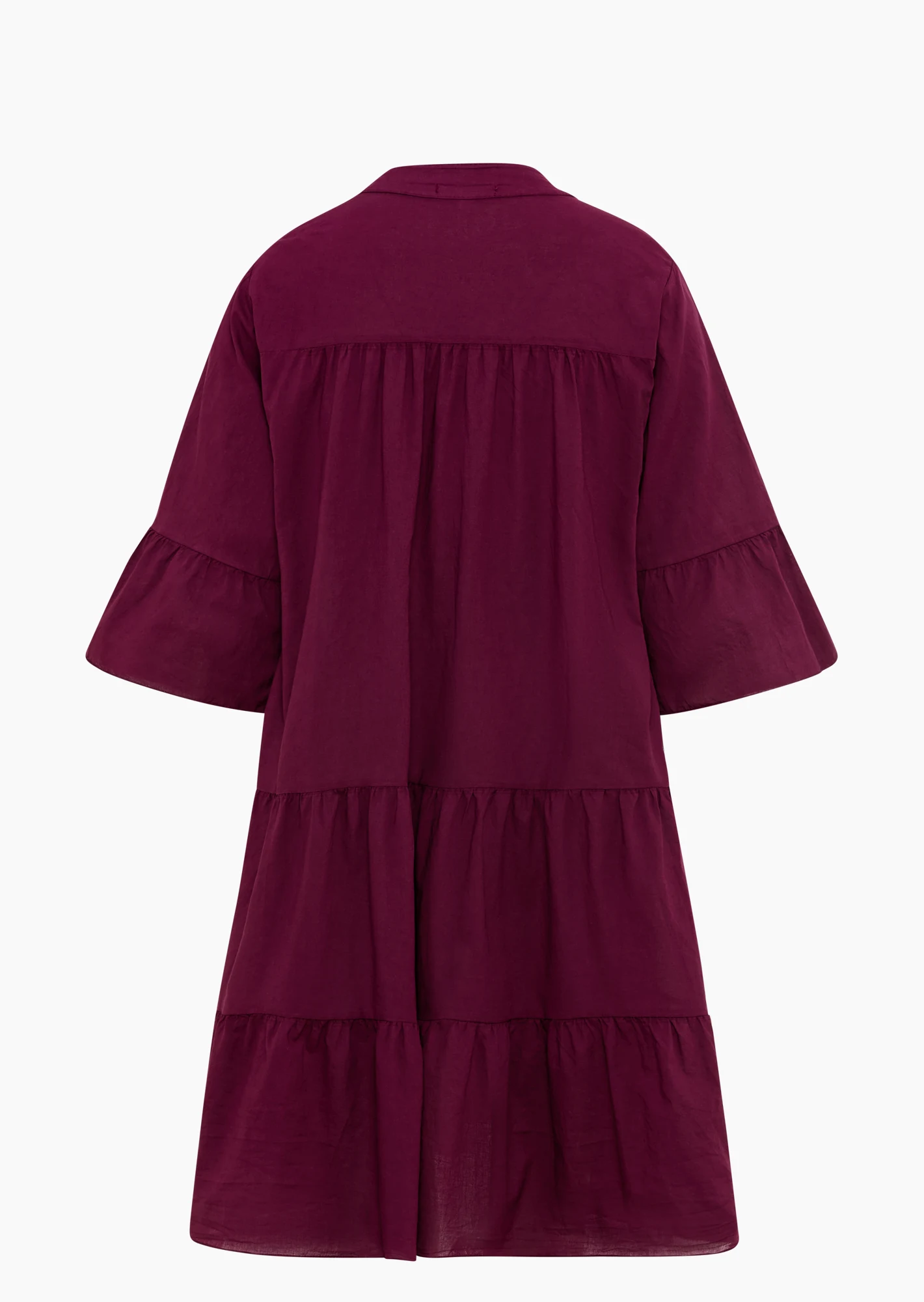 Kleid mit Blumenpatches, burgund
