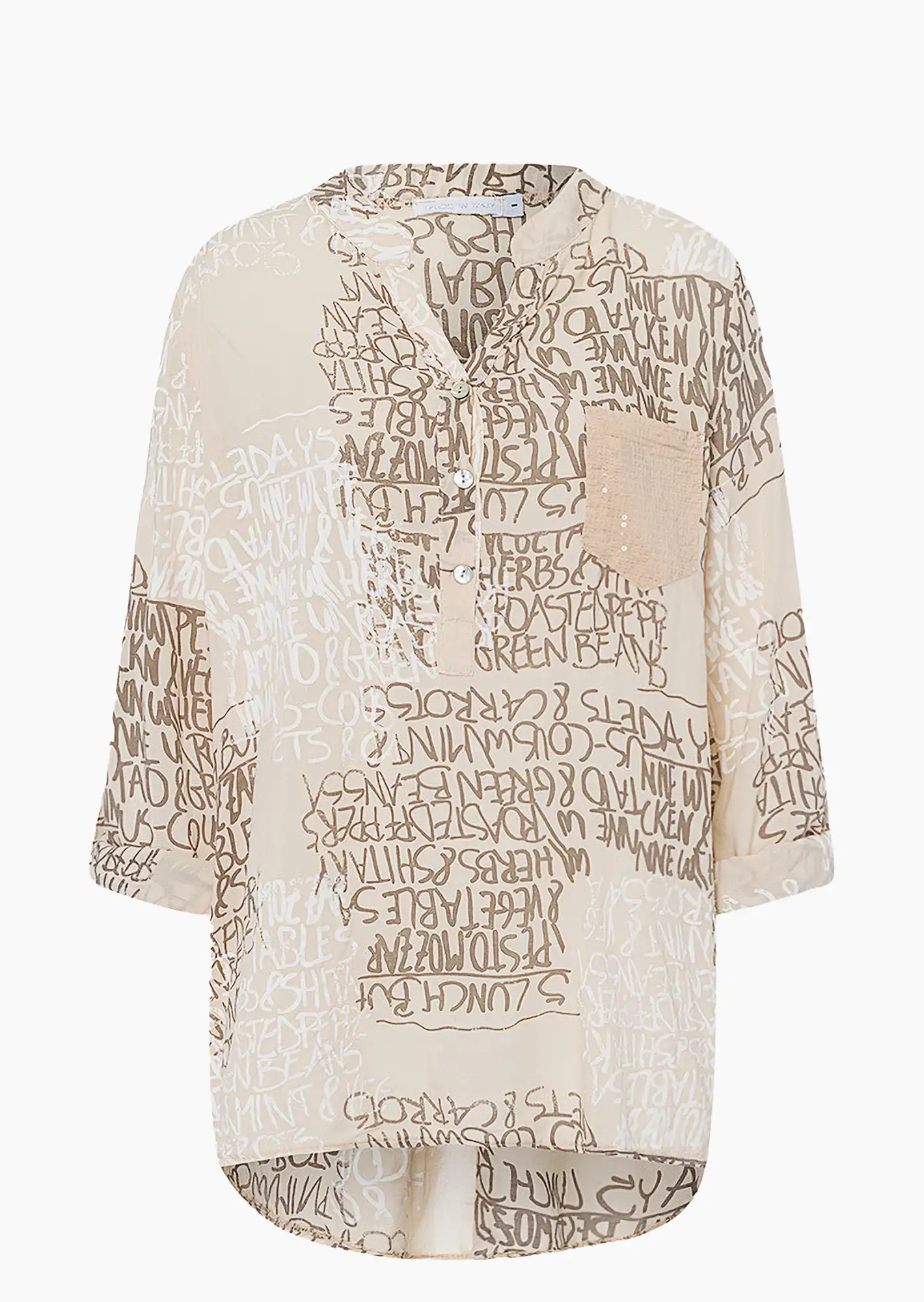 Bluse im Alloverprint, crema