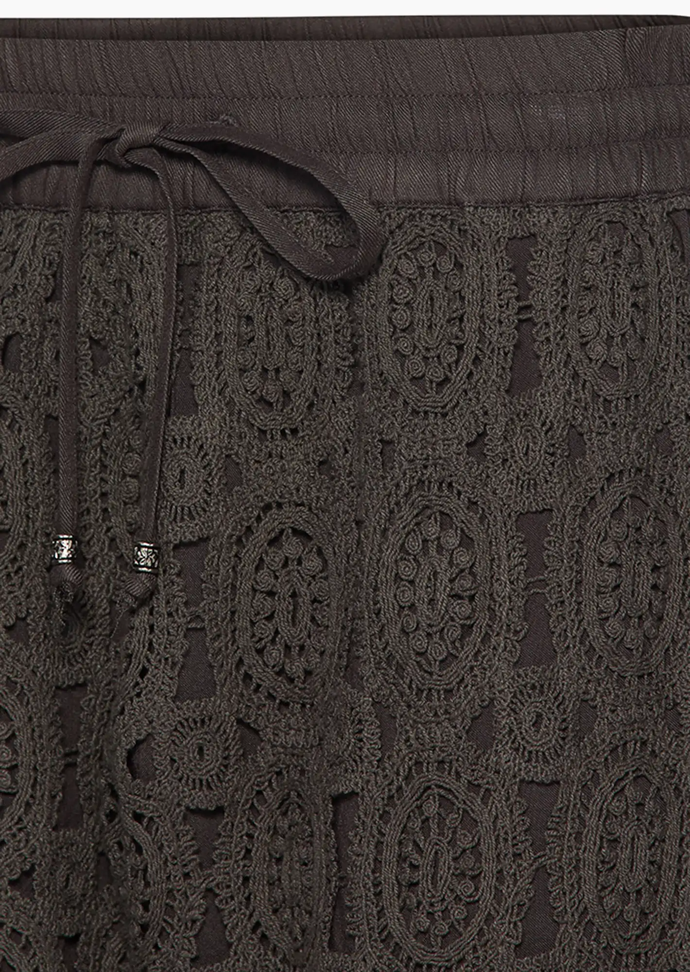 Joggpants aus Crochet, oliv