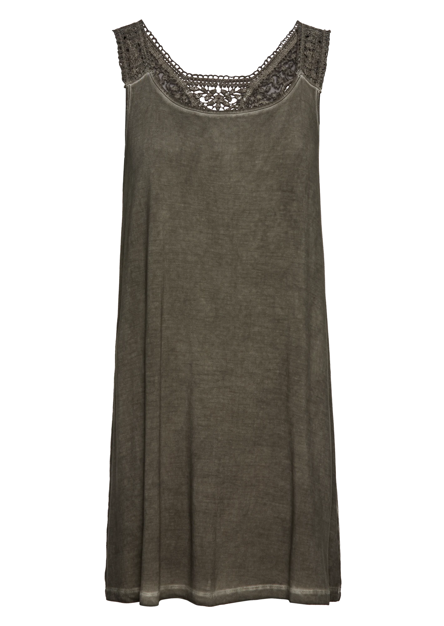 Top mit Spitze, khaki