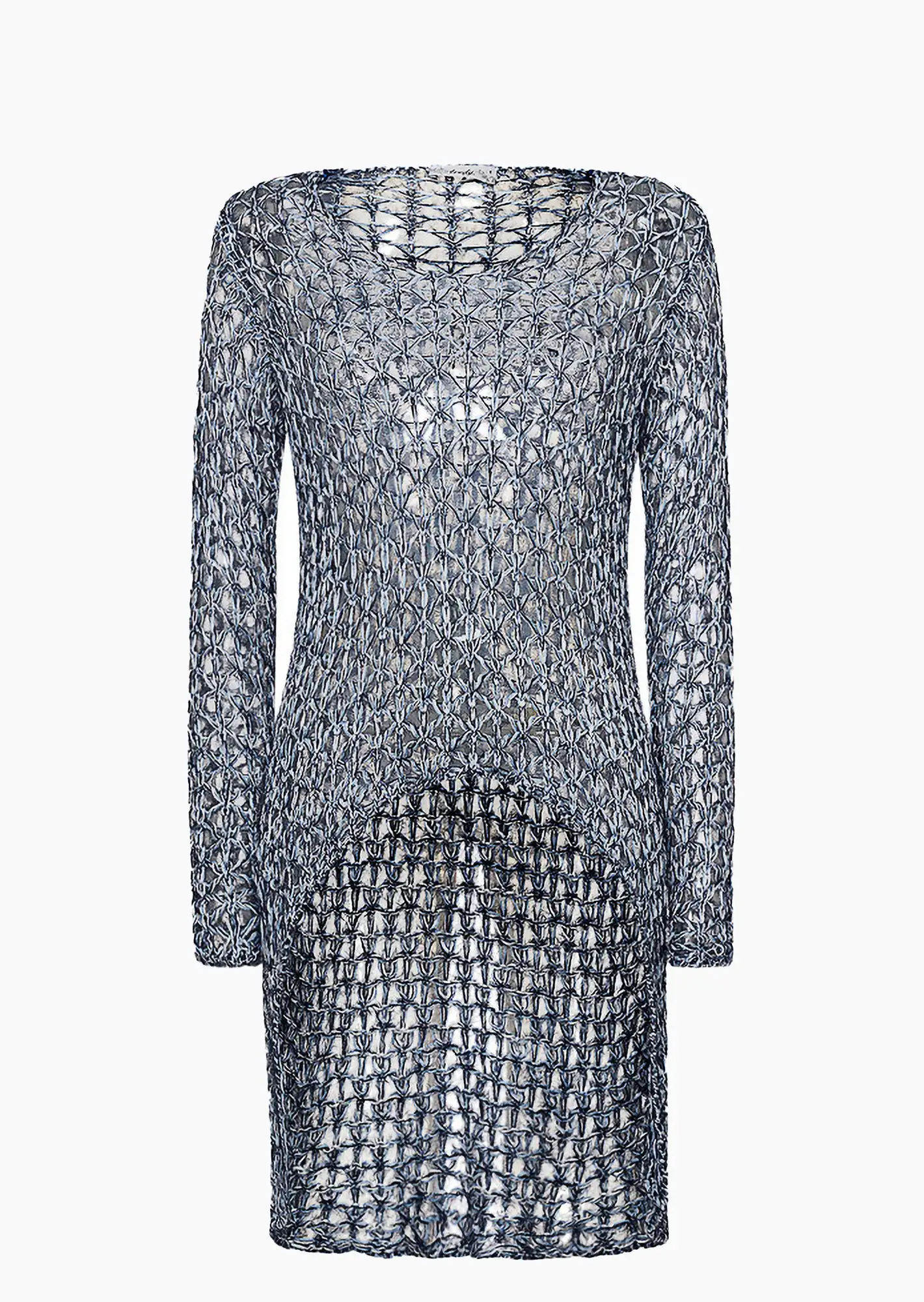 Pullover in Lochstrick, blau