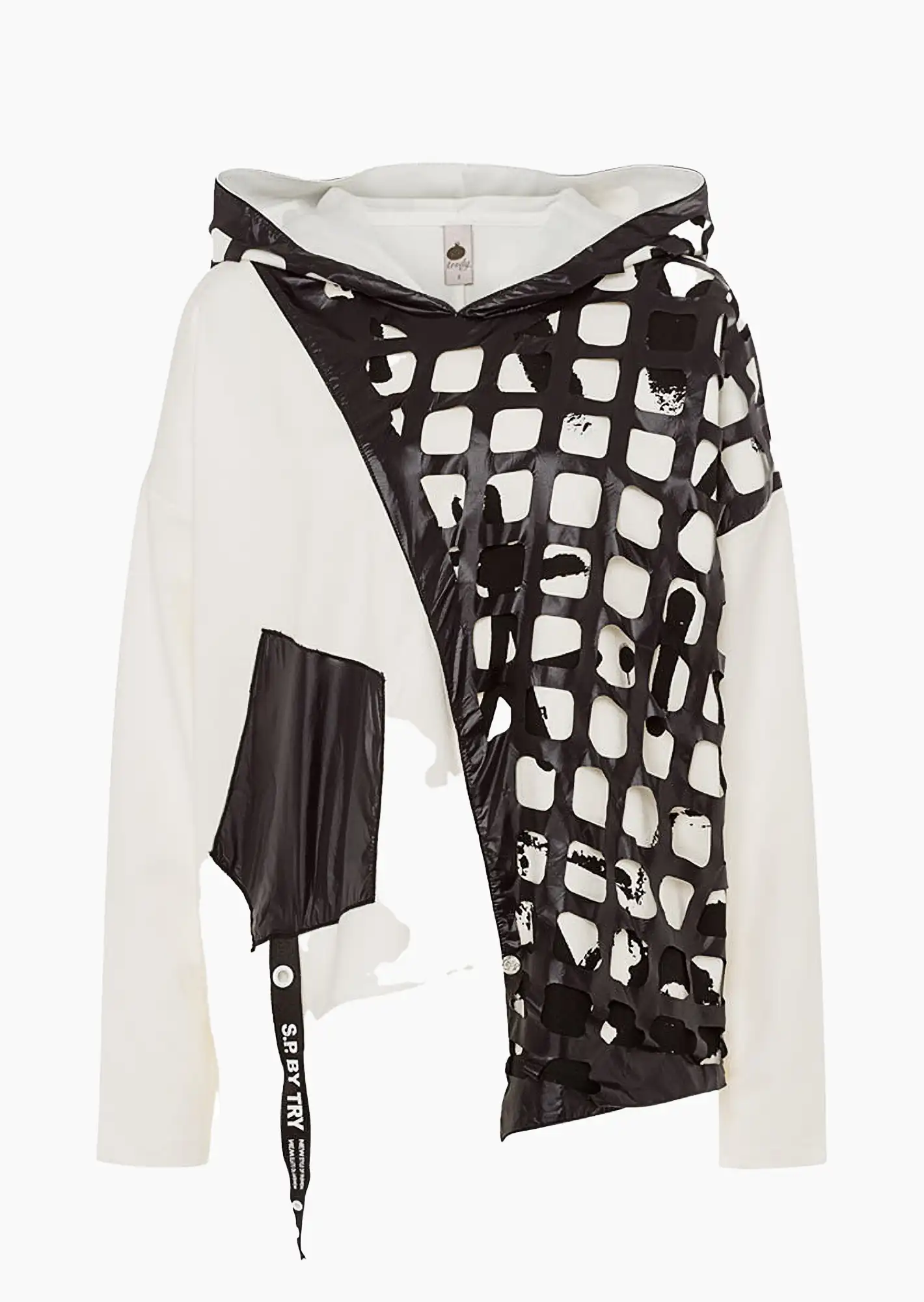Sweatpullover mit Netz, offwhite