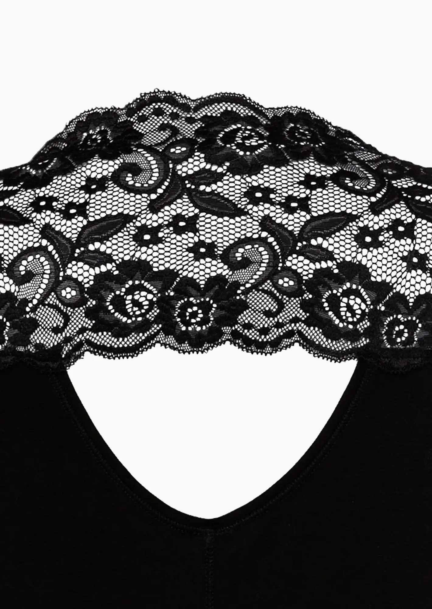 Shirt mit Spitze, schwarz