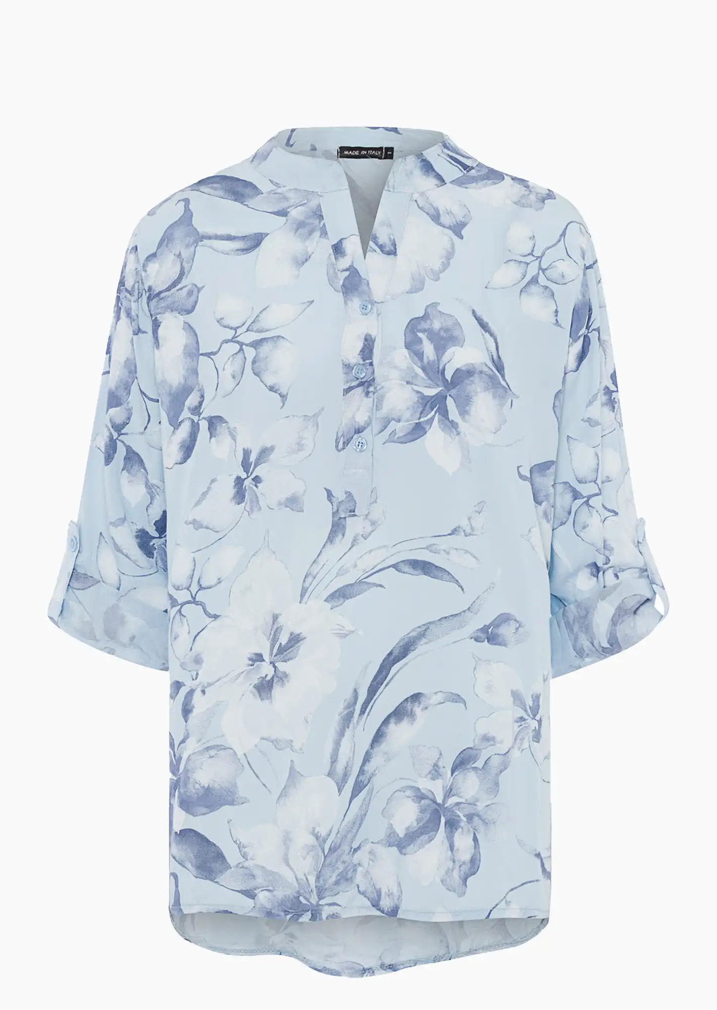Bluse im Alloverprint, eiskristall