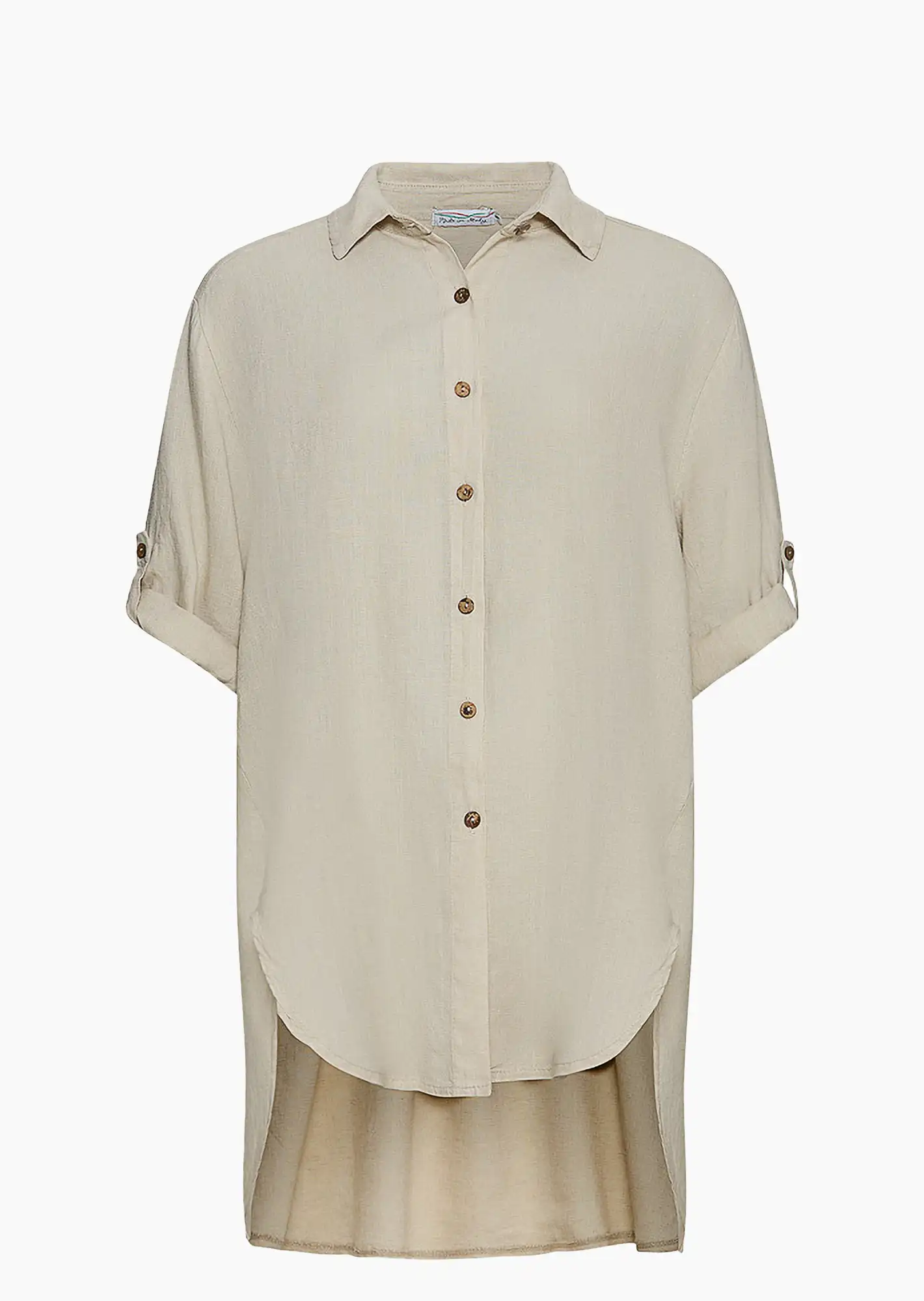 leichte Bluse mit Leinen, sand
