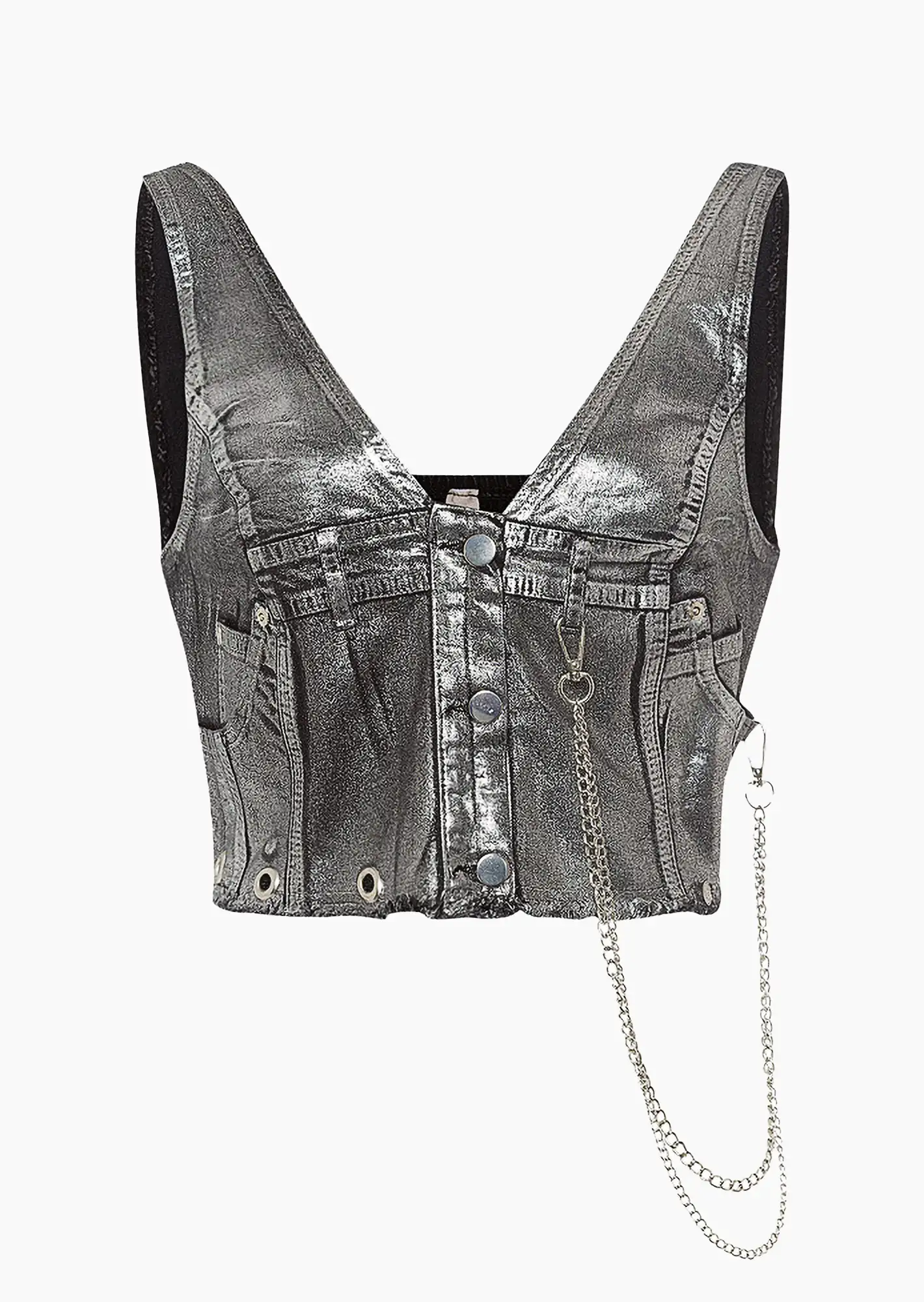 Weste im Denim-Style, silber