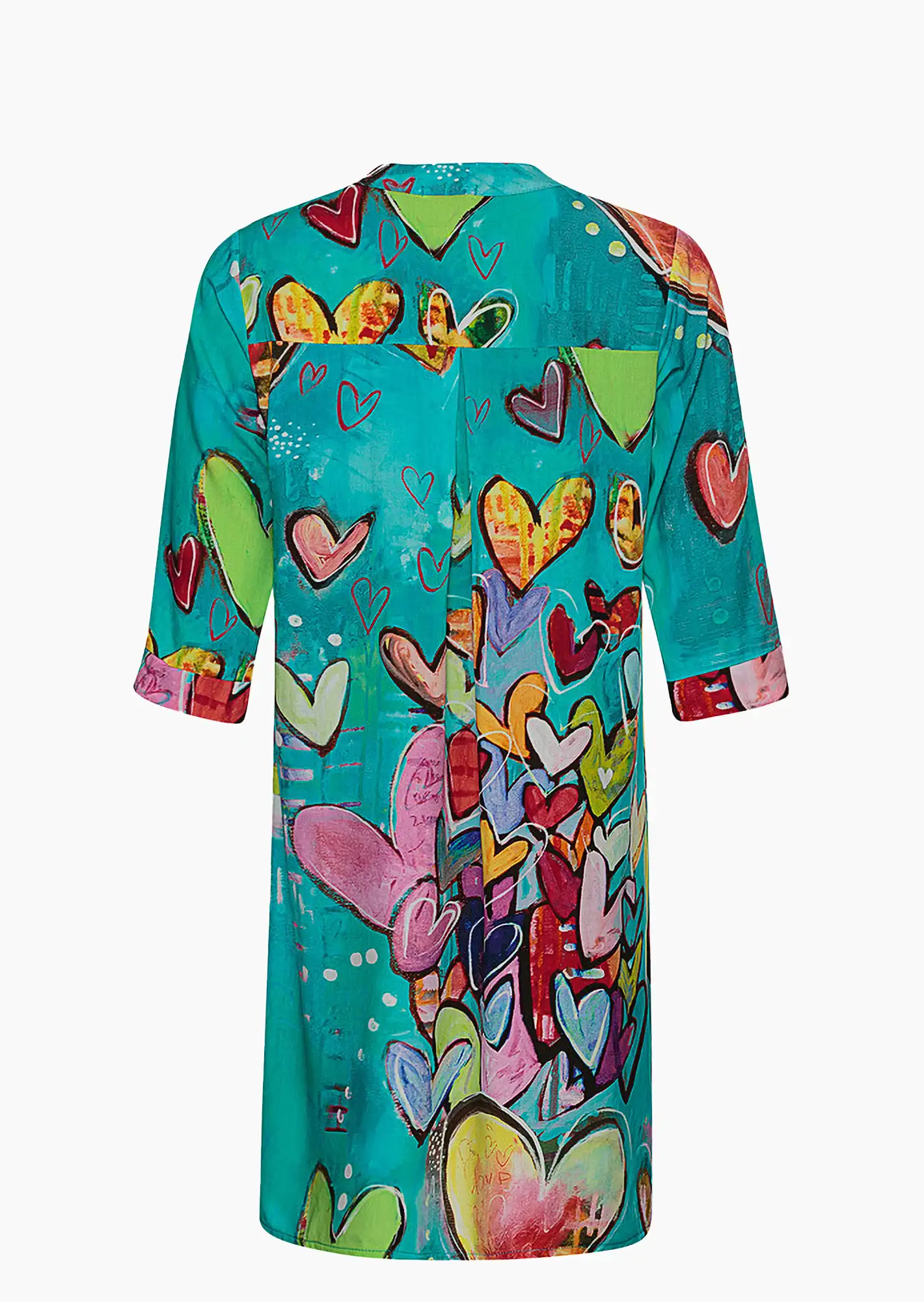 Kleid mit Herzen, türkis