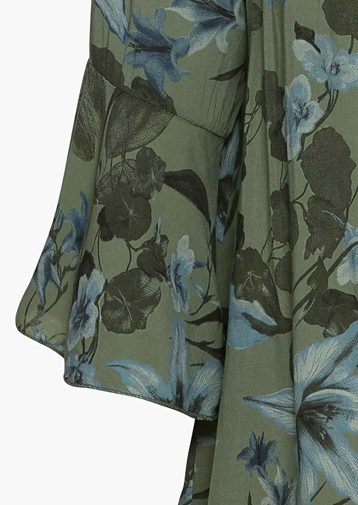 Bluse mit Blumen, salbei