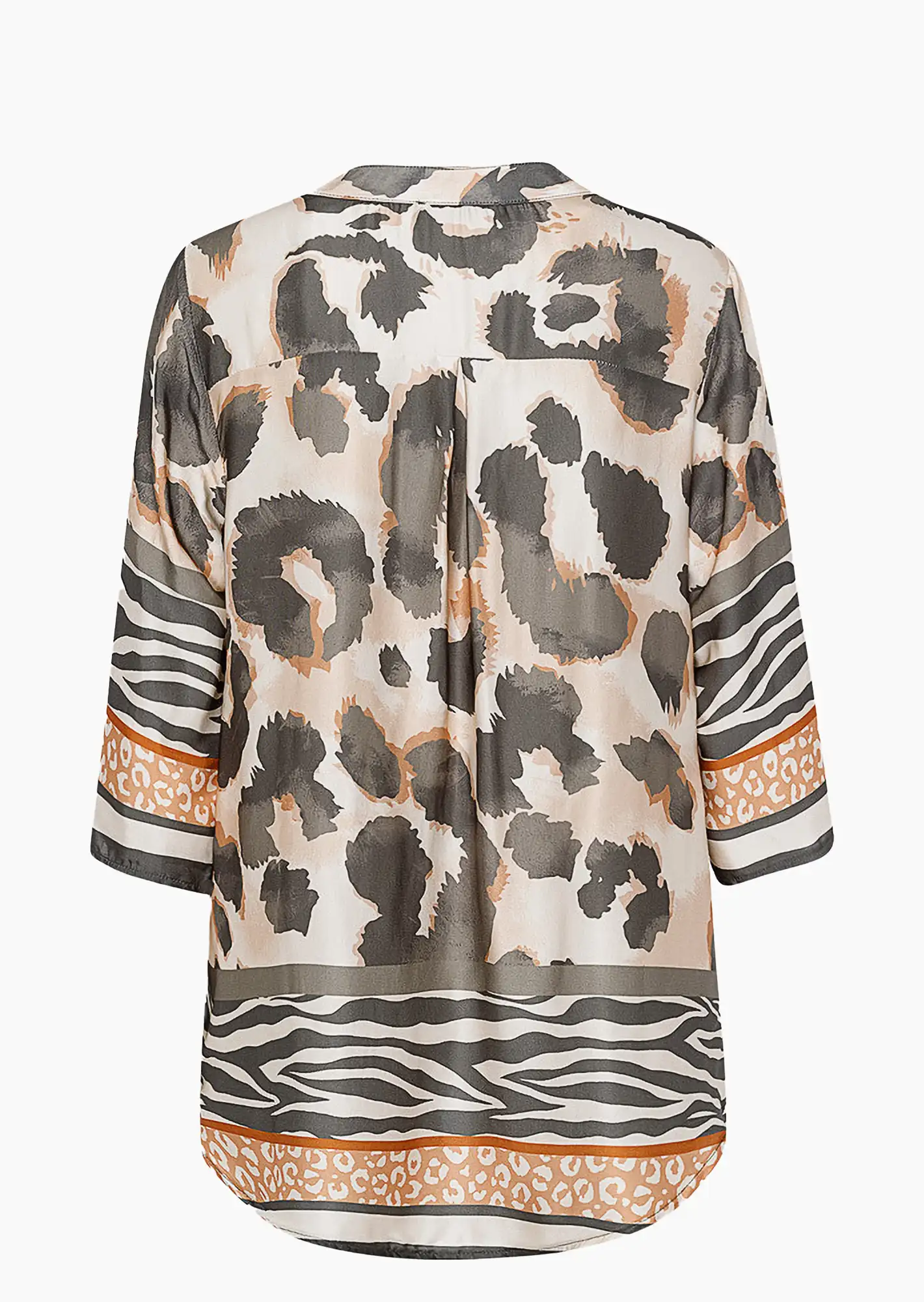 edle Bluse im seidigen Glanz, khaki