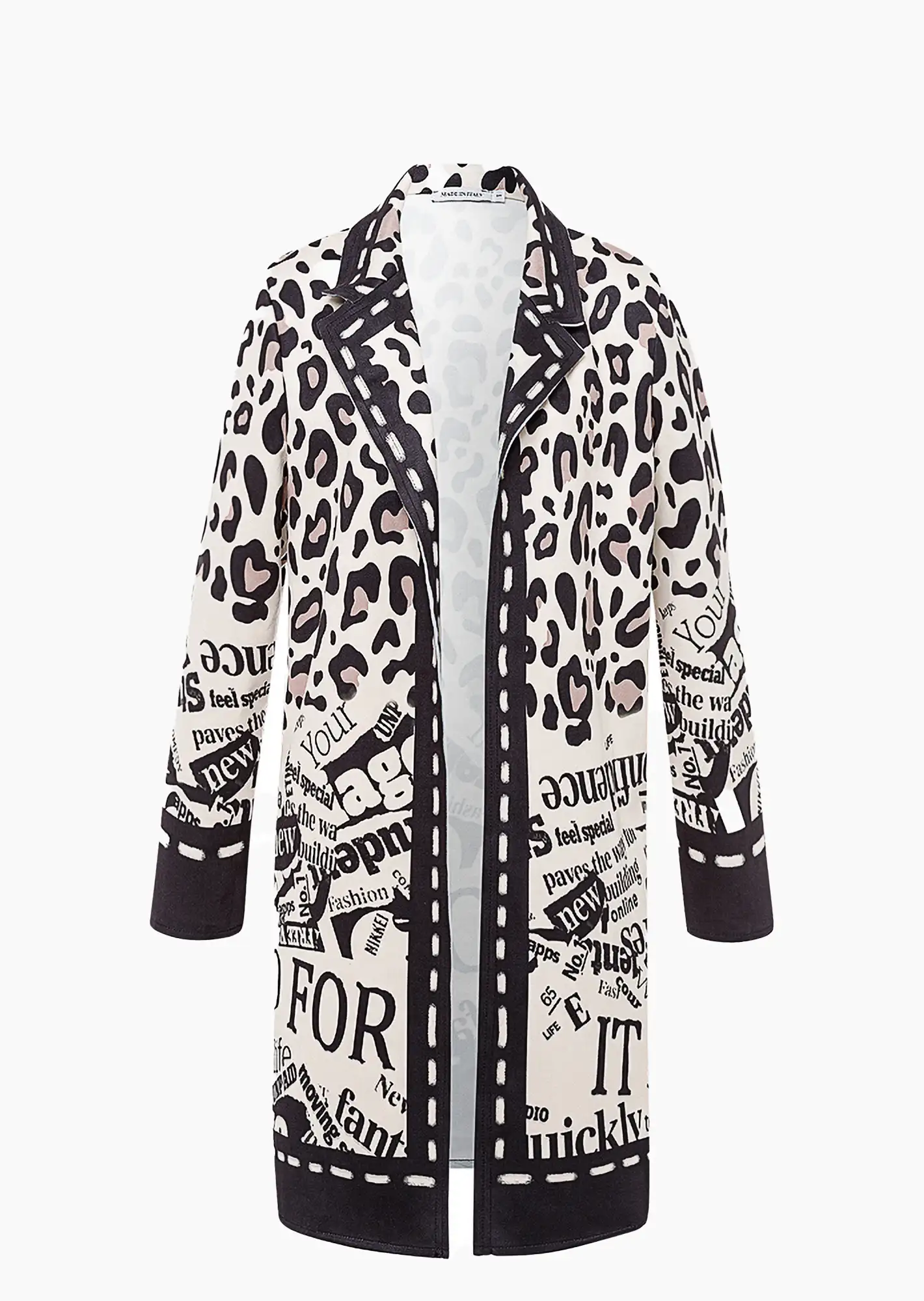 Mantel im Animalprint, cream