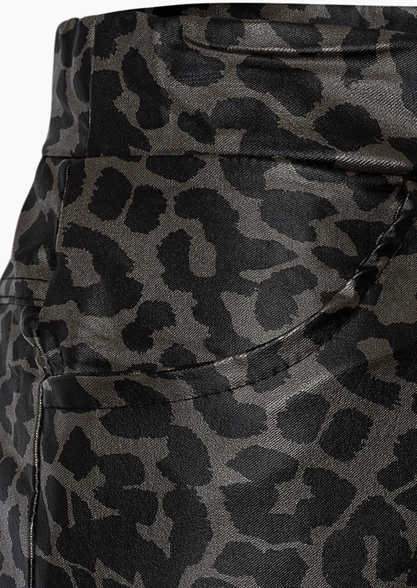 Joggpants in Leder-Optik, oliv