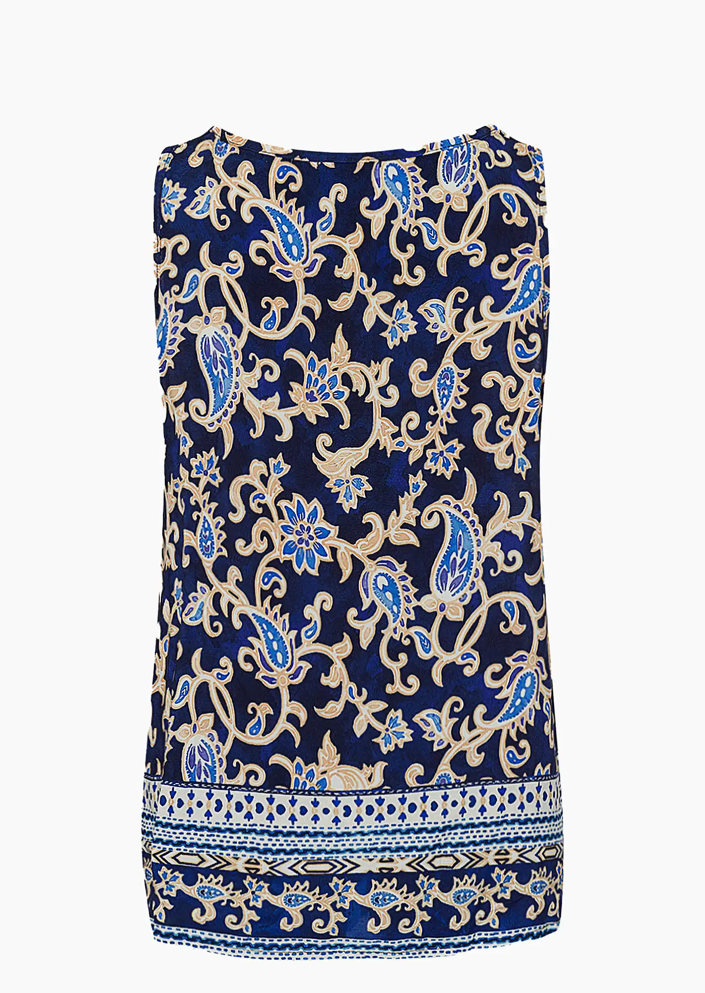 Blusentop im Alloverprint, navy