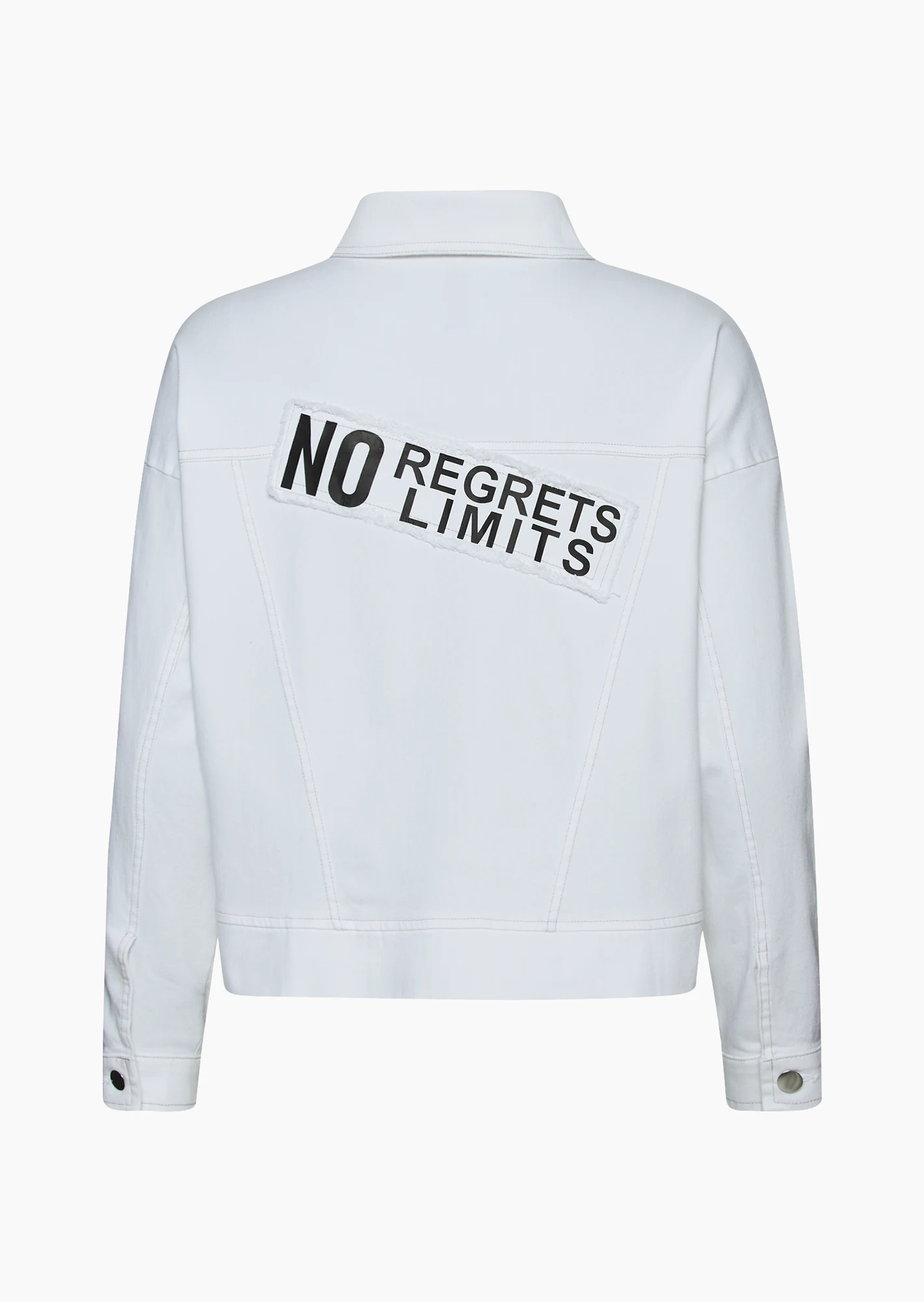 Jeansjacke 'No regrets', weiß