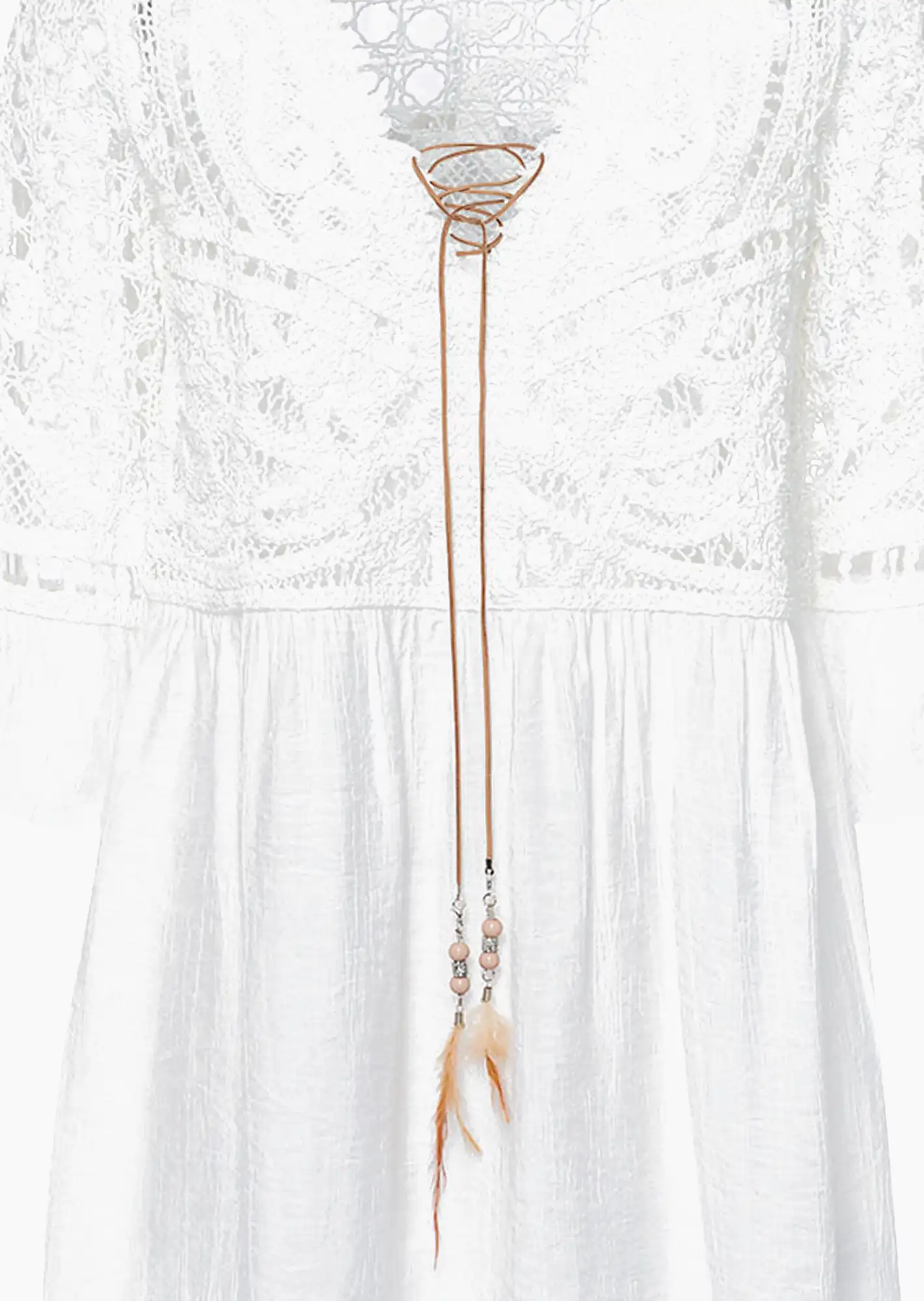 Tunika mit Häkelspitze, offwhite