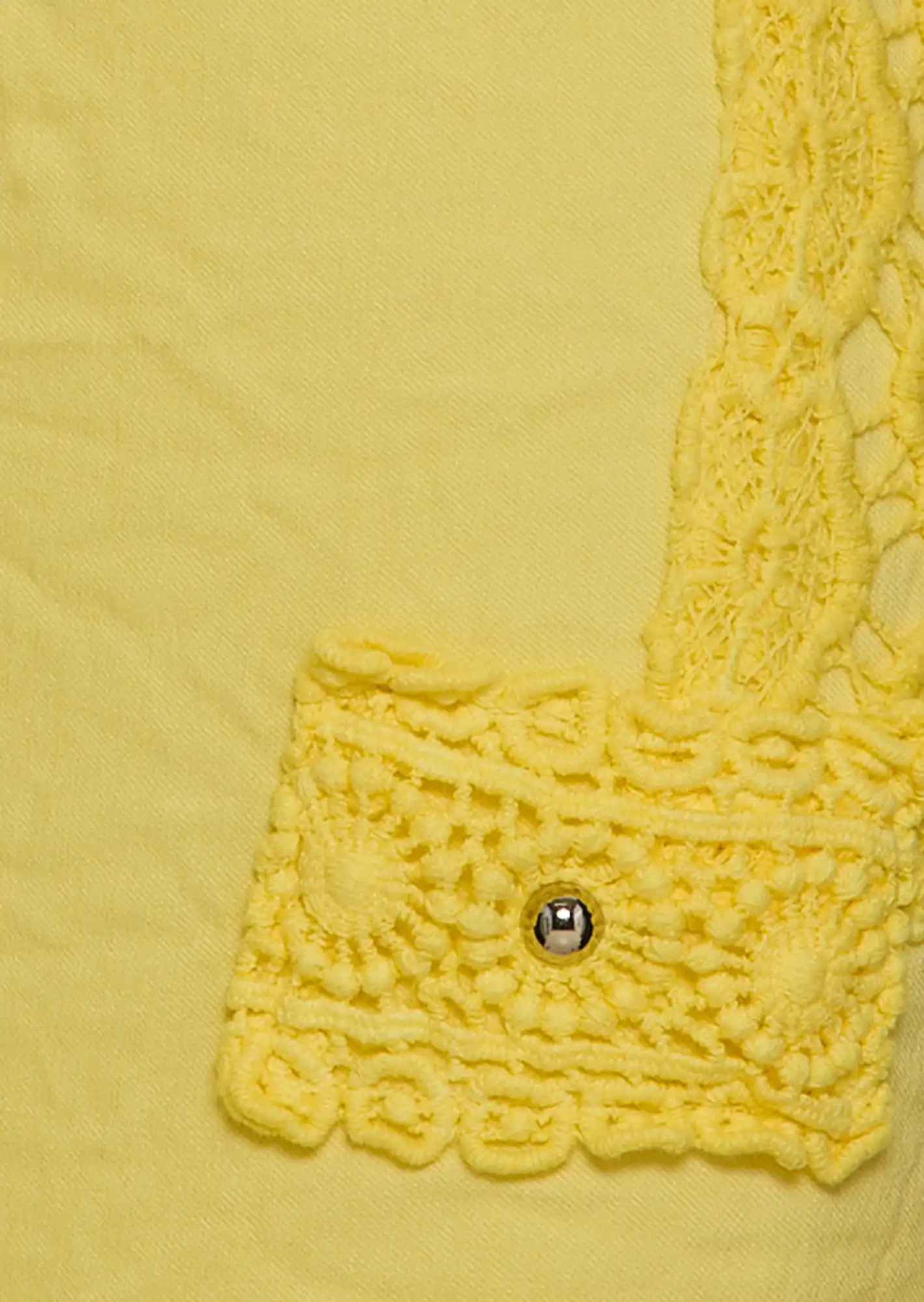 Joggpants mit Häkelpatches, butter yellow