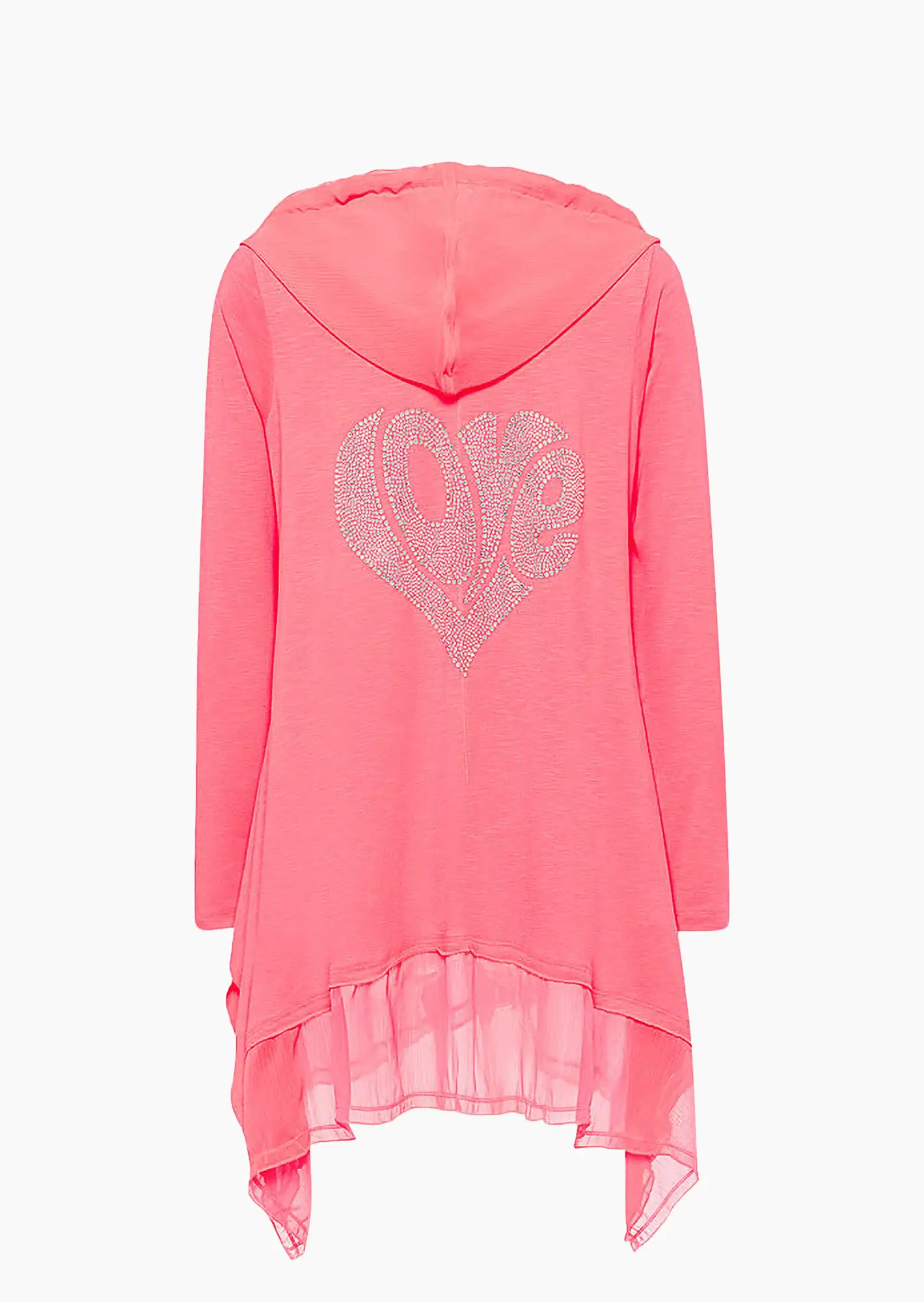 Shirtjacke 'Heart', neon lobster