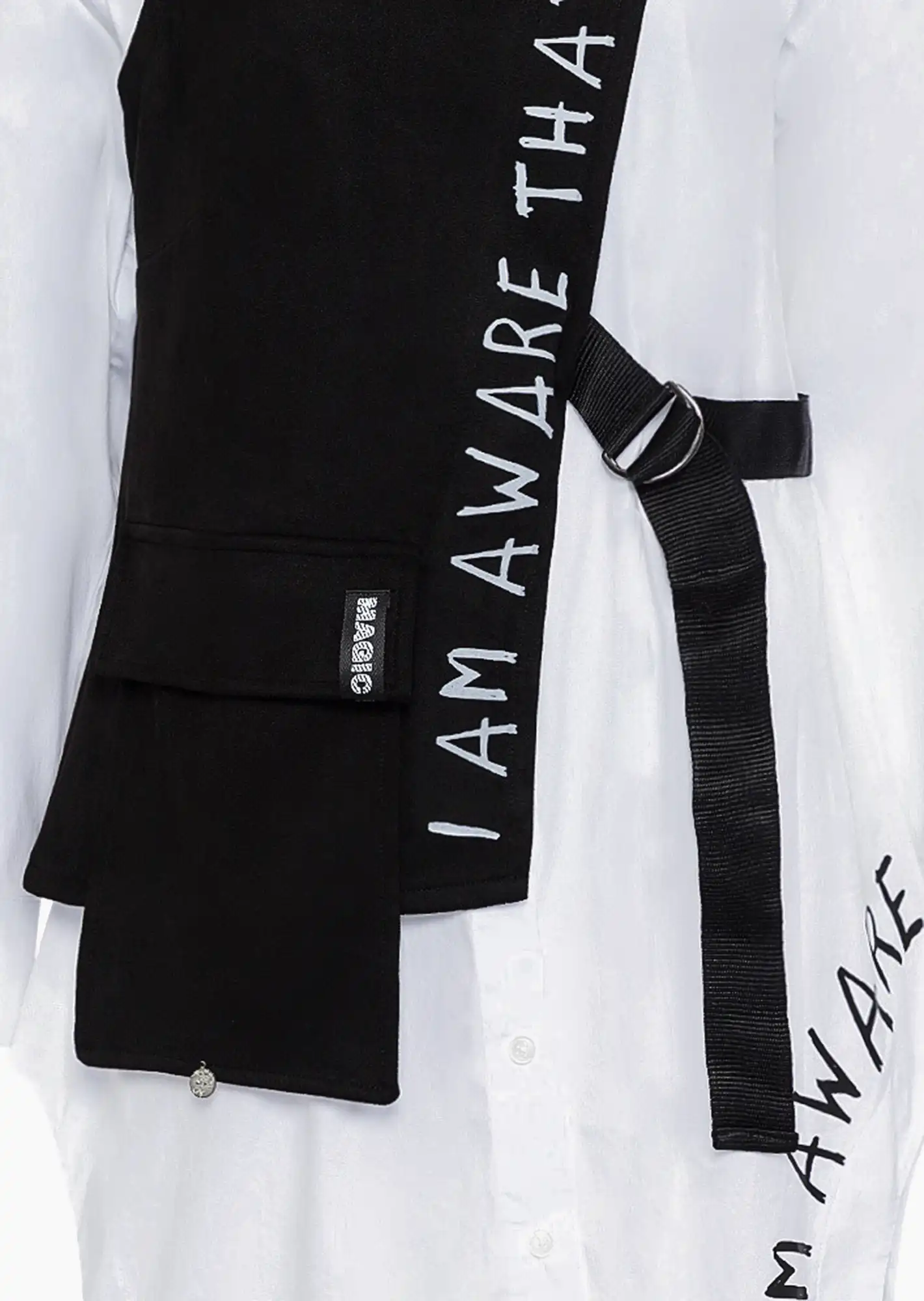 2 in 1 Bluse, schwarz-weiß