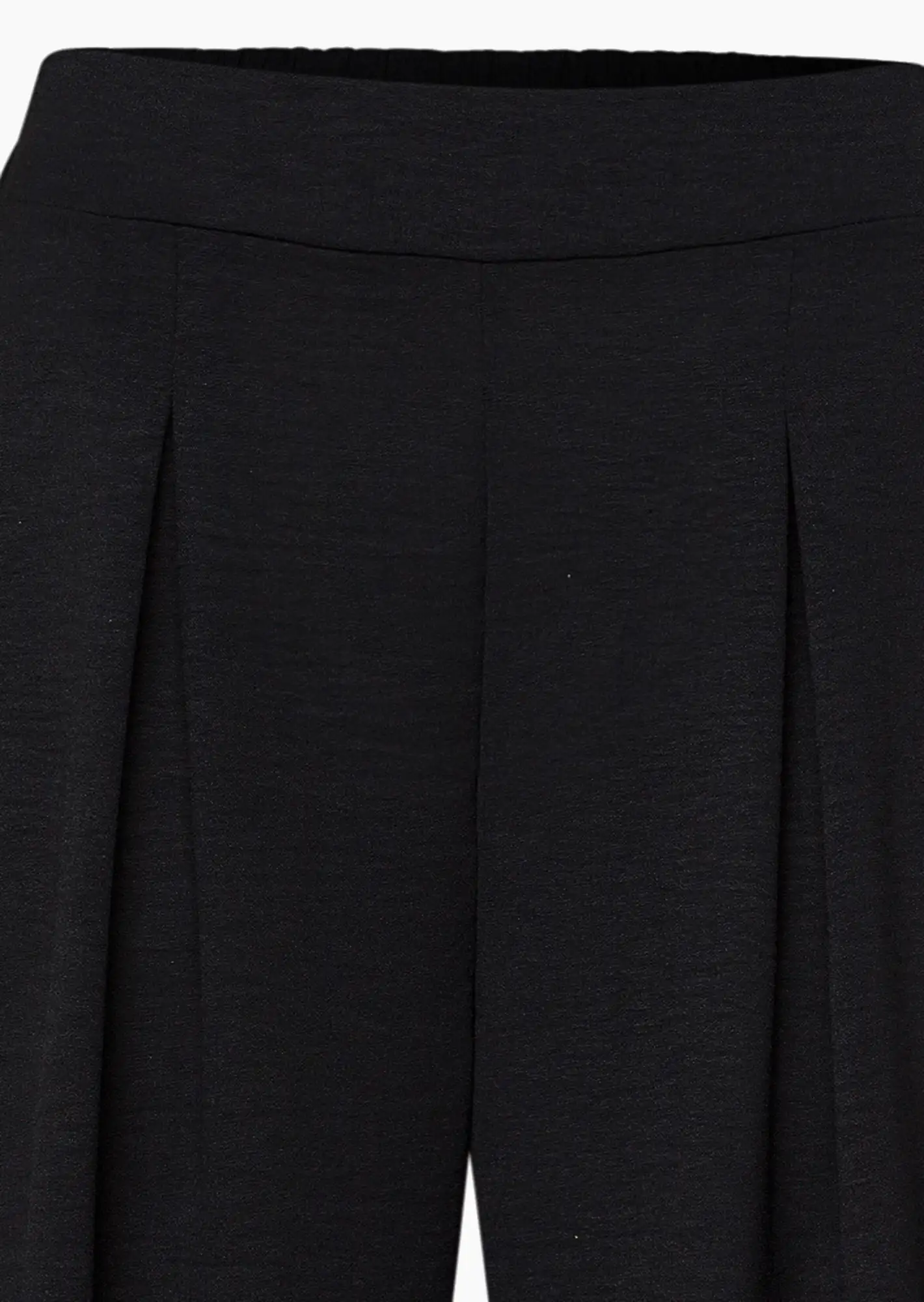 weite Bundfaltenhose, schwarz