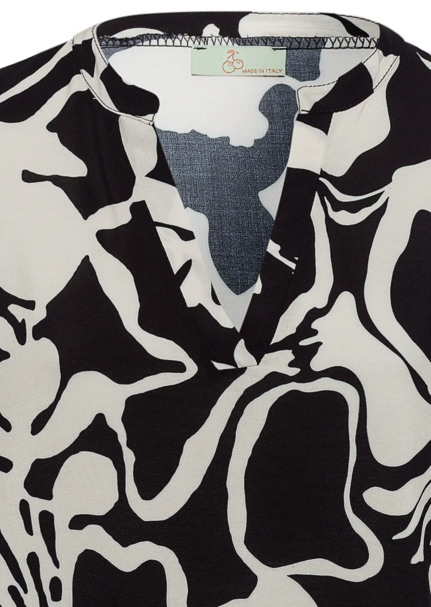 Kleid im Alloverprint, schwarz-offwhite