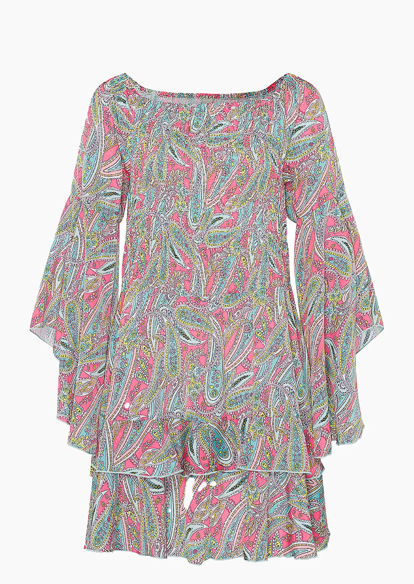 Bluse mit Volant, bunt