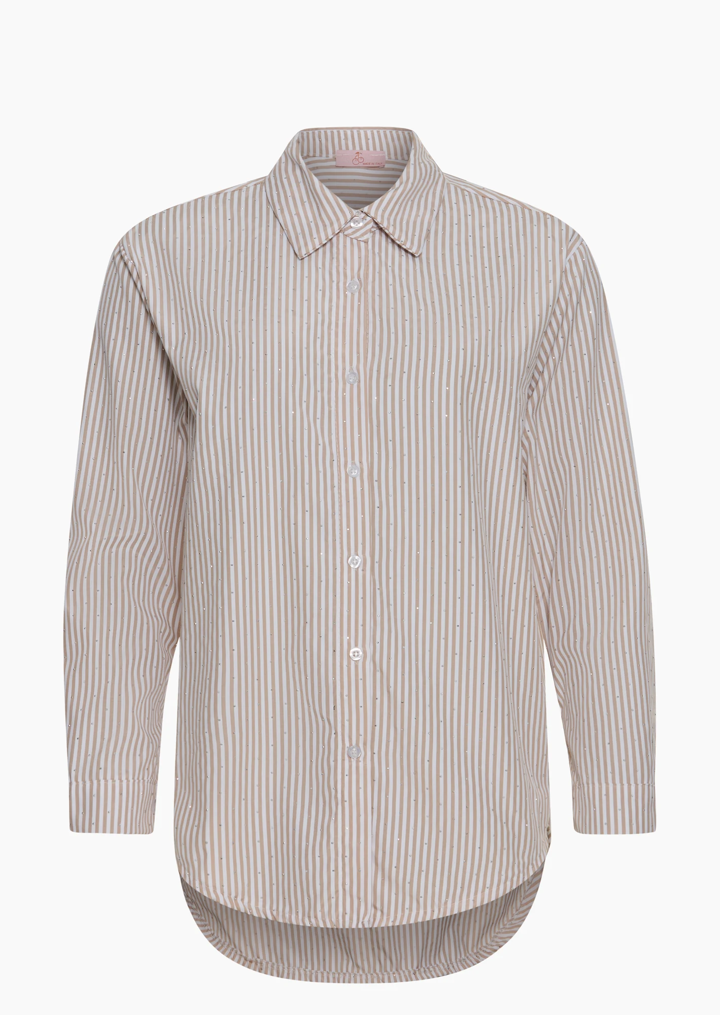 Bluse gestreift, weiß-sand