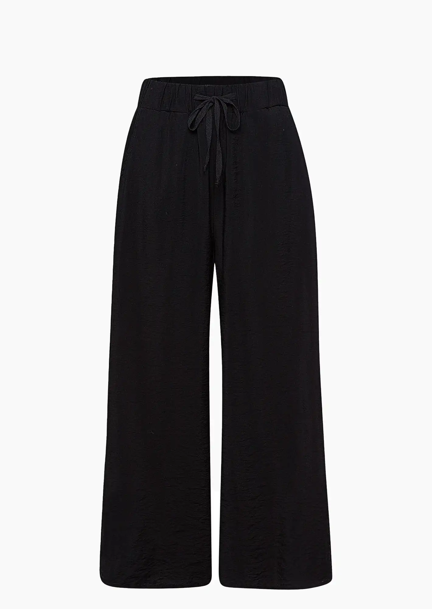 Wide Leg Hose, schwarz