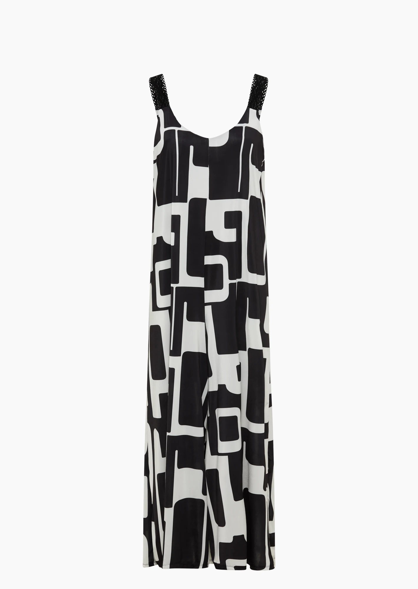 Jumpsuit gemustert, schwarz-weiß