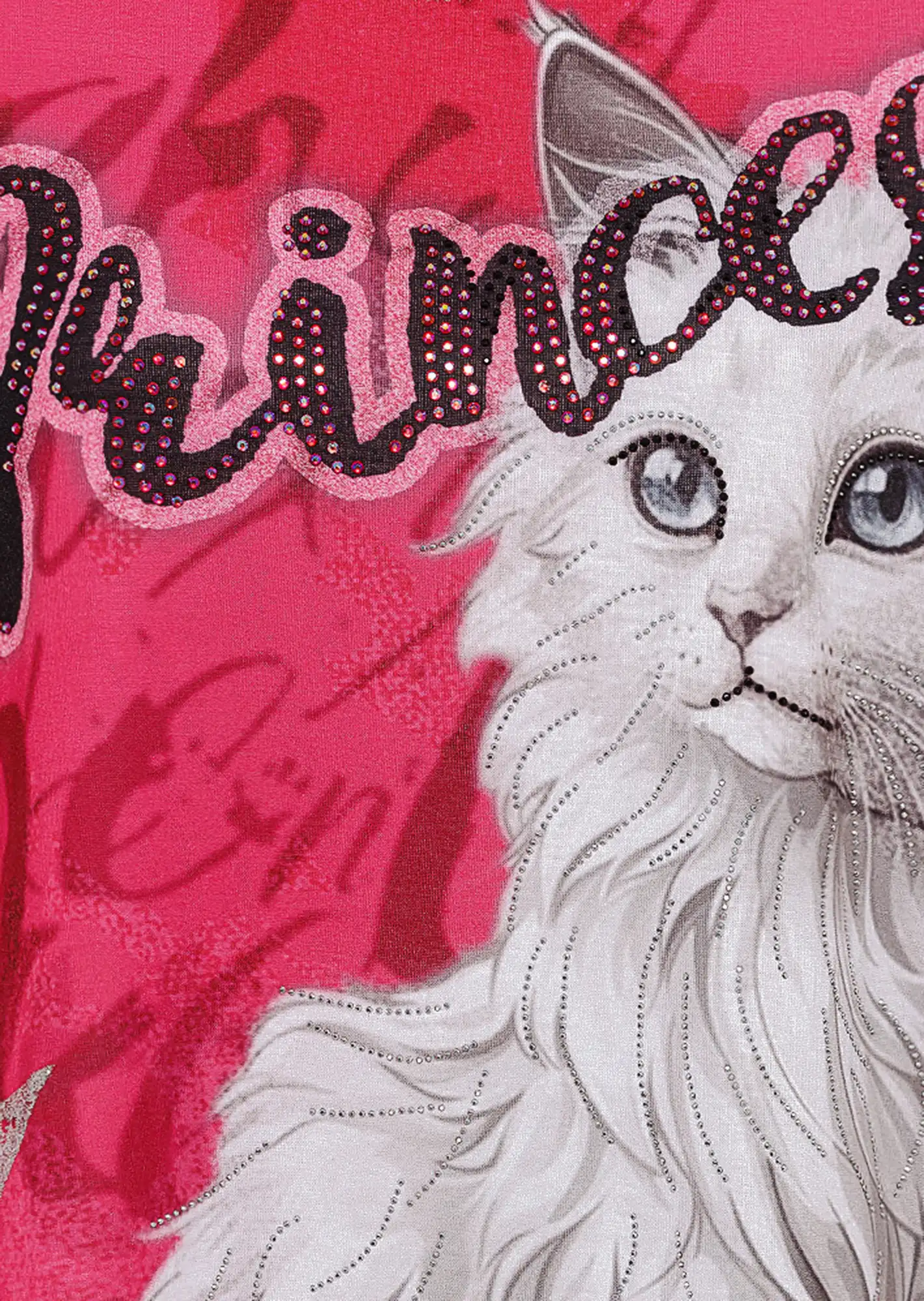 Langarmshirt 'Katze', pink flash