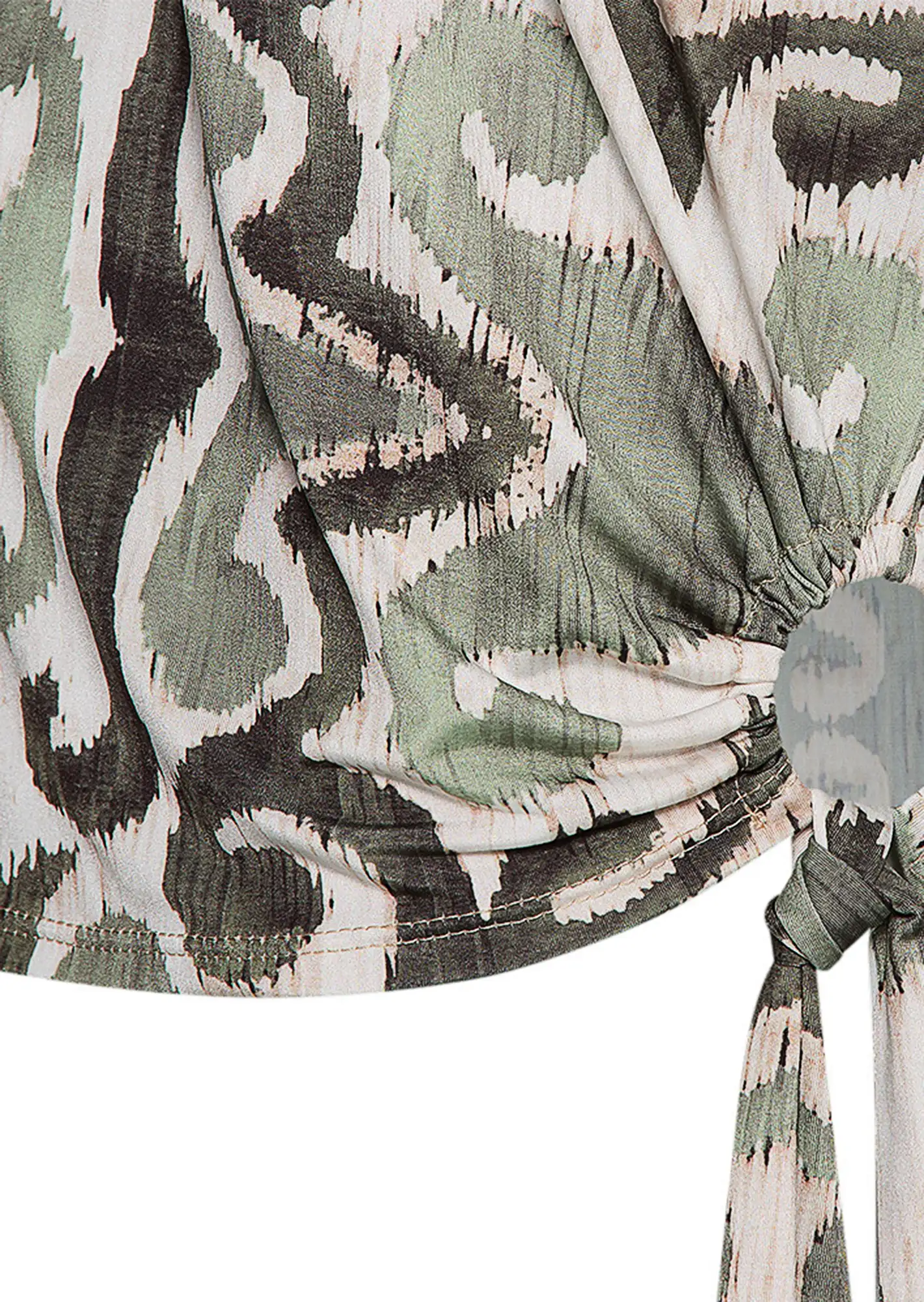 Shirt mit Raffung, khaki