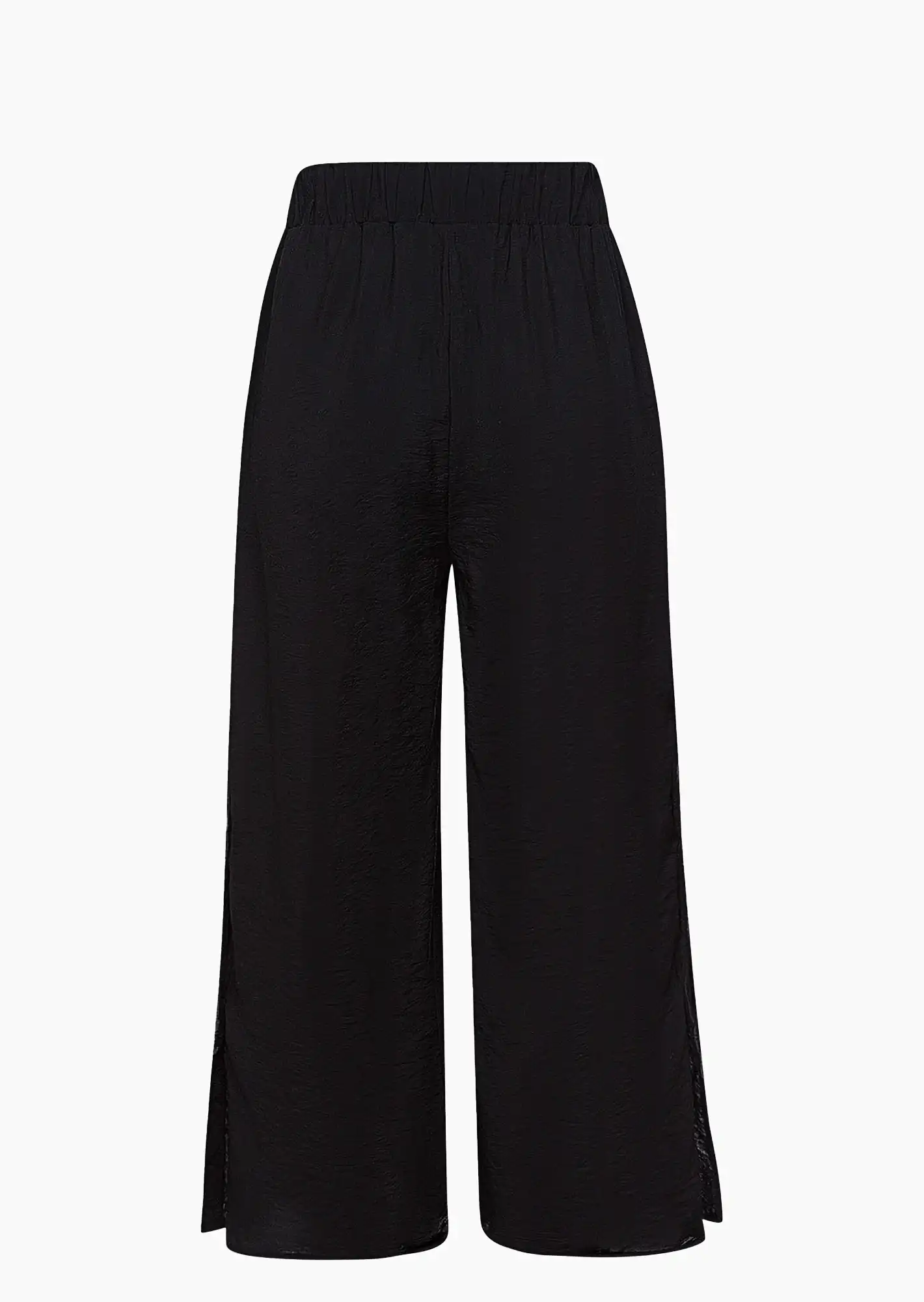 Wide Leg Hose, schwarz
