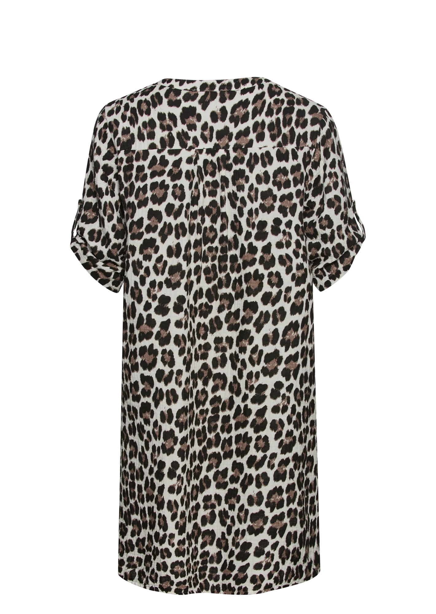 Musselin-Kleid, crema-schwarz
