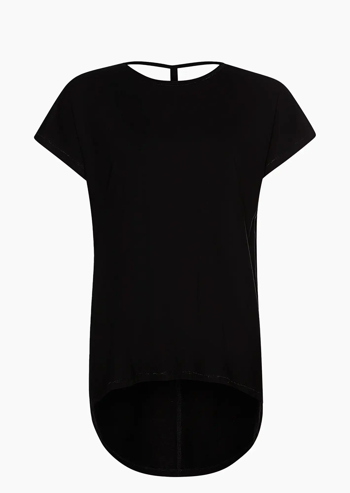 Shirt mit Rückenausschnitt, schwarz