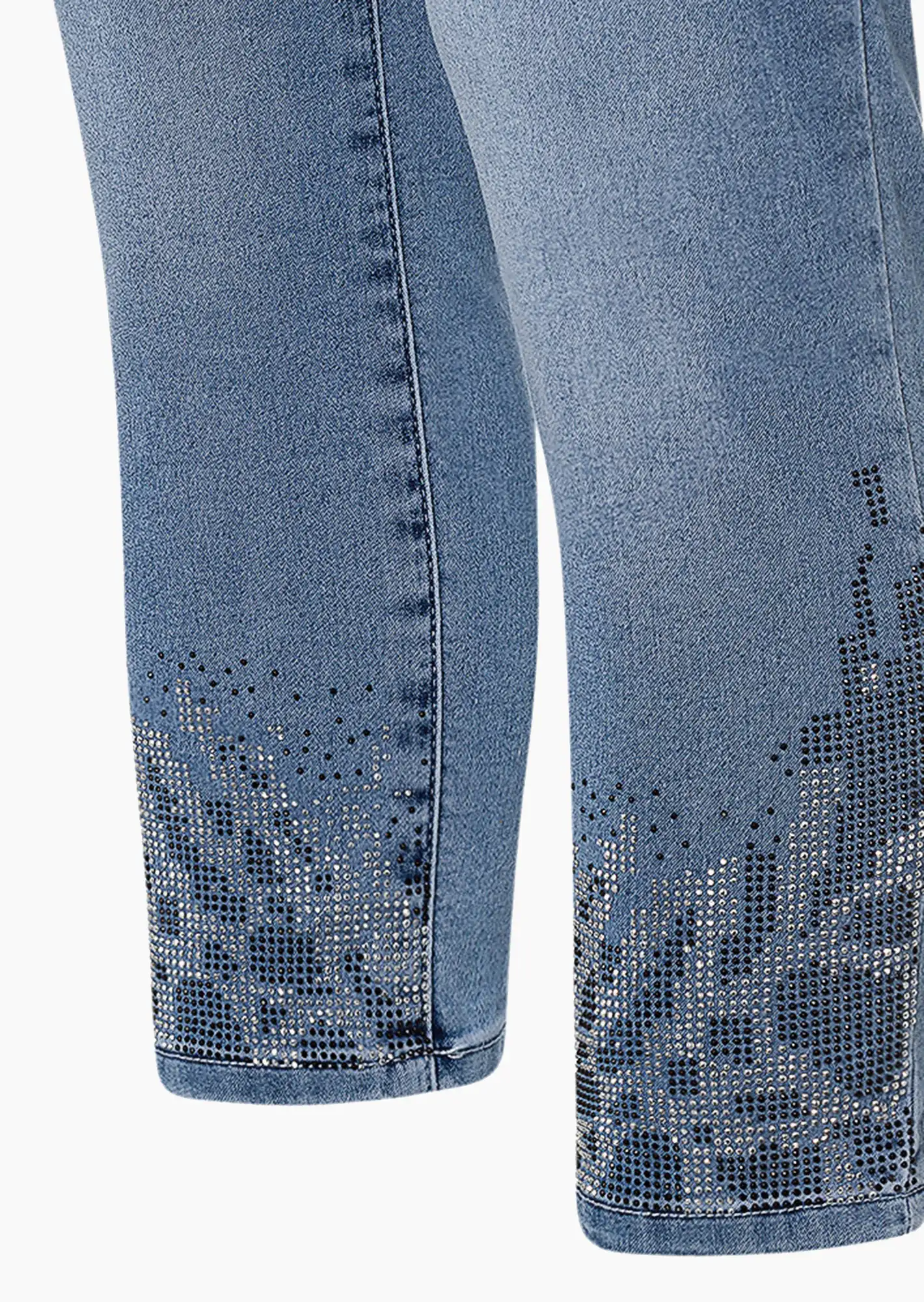 Jeggings mit Ziersteinen, light blue denim