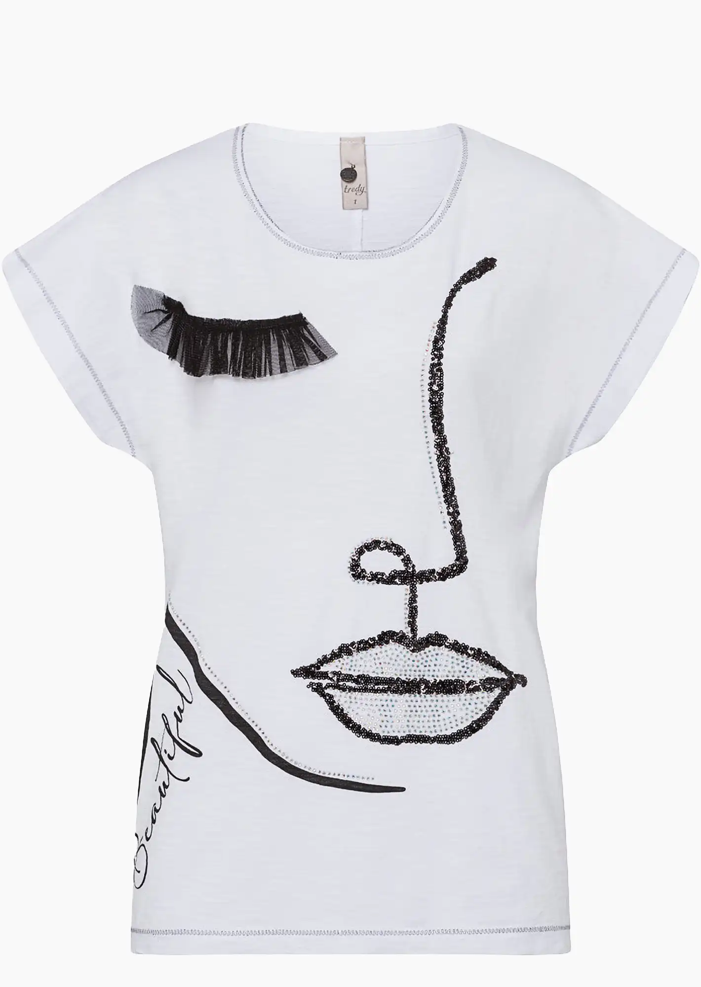 Shirt 'Beautiful', weiß