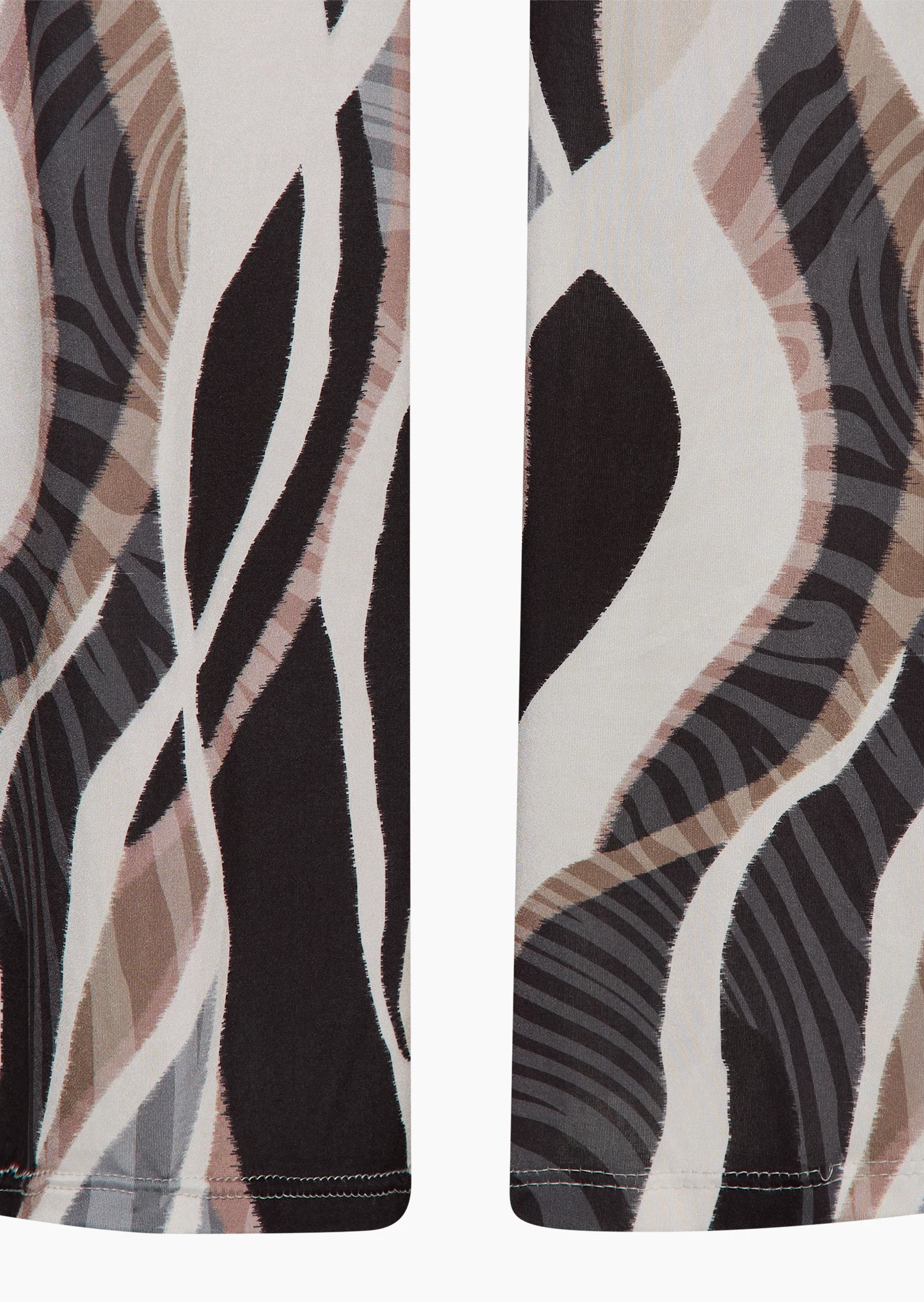 Wide Leg Hose gemustert, schwarz-beige