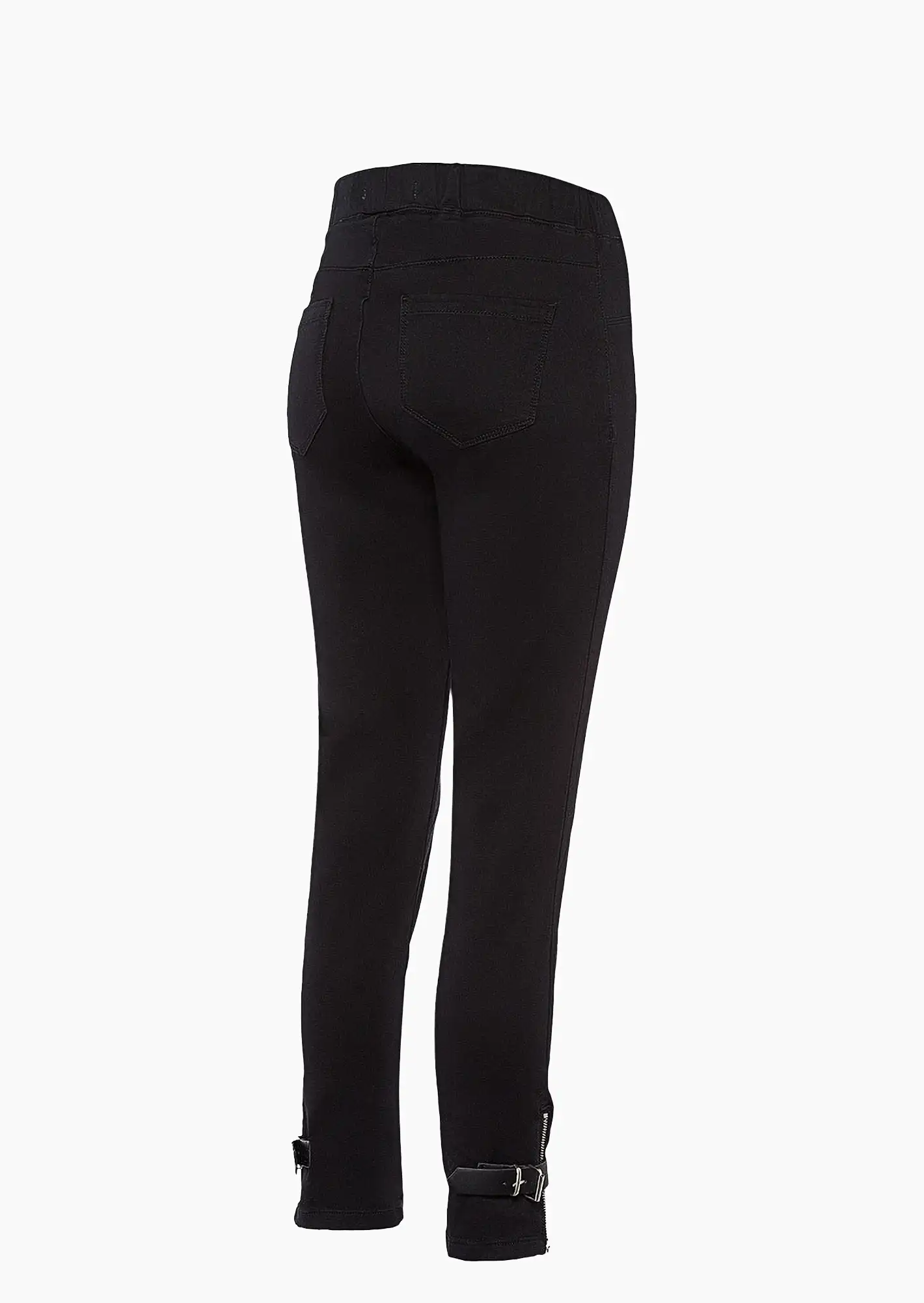Jeggings mit Schnalle, schwarz