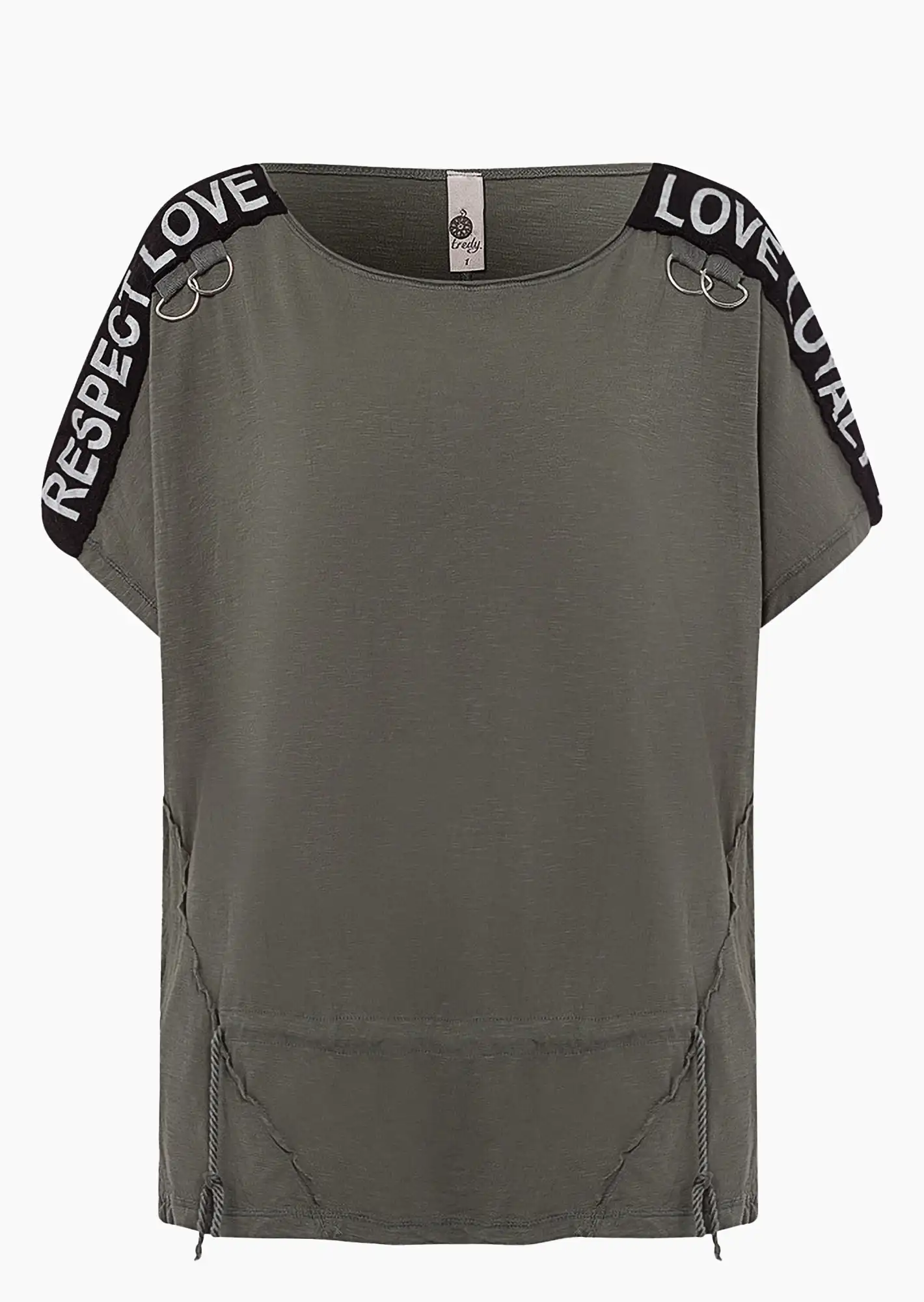 Shirt mit Lettering, oliv